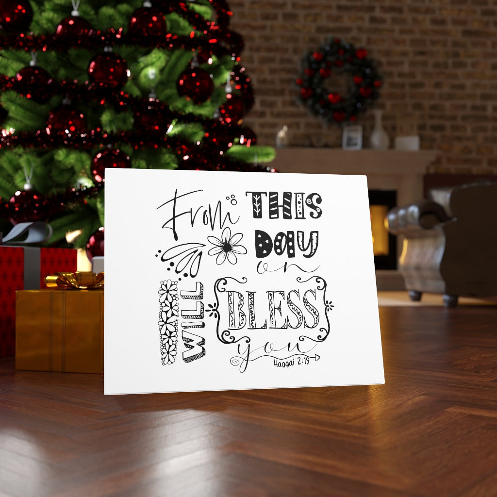 Scripture Walls Will Bless You Haggai 2:19 Bible Verse Canvas Christian Wall Art Ready to Hang Unframed-Express Your Love Gifts