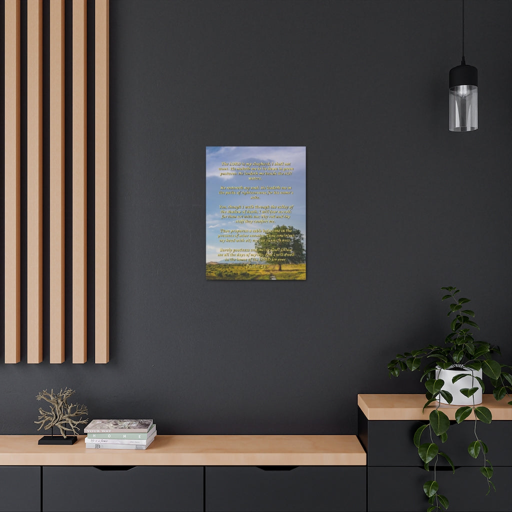 Scripture Walls Will Fear No Evil Psalm 23 Bible Verse Canvas Christian Wall Art Ready to Hang Unframed-Express Your Love Gifts