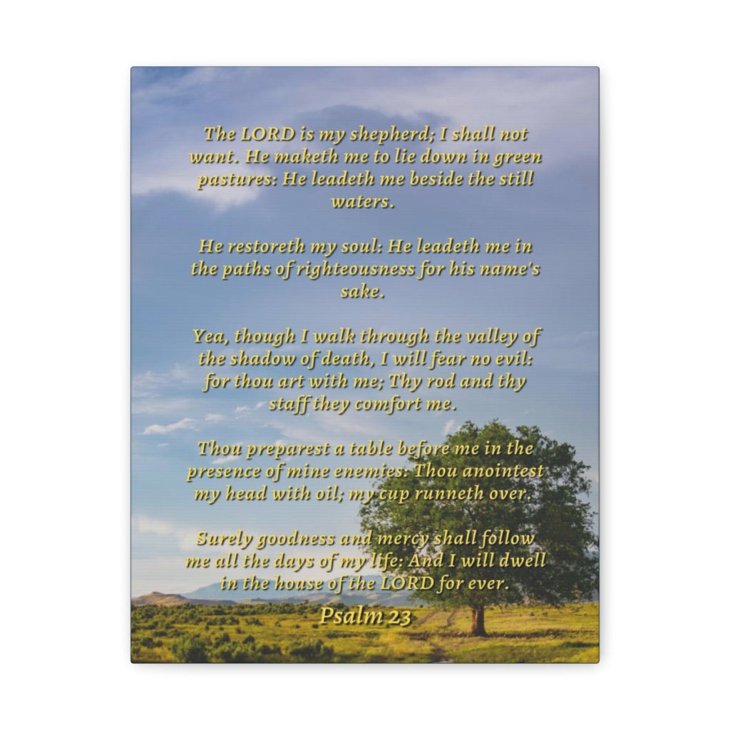 Scripture Walls Will Fear No Evil Psalm 23 Bible Verse Canvas Christian Wall Art Ready to Hang Unframed-Express Your Love Gifts