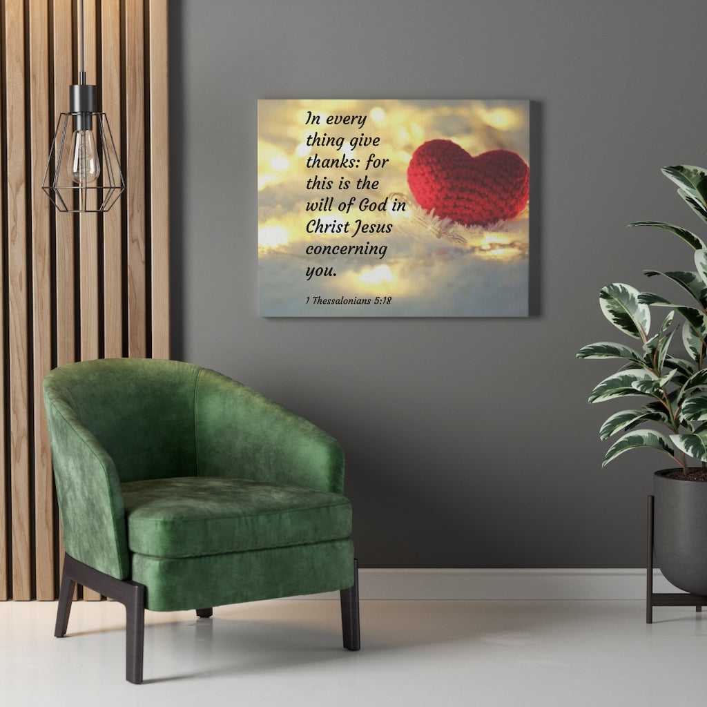 Scripture Walls Will Of God 1 Thessalonians 5:18 Bible Verse Canvas Christian Wall Art Ready to Hang Unframed-Express Your Love Gifts
