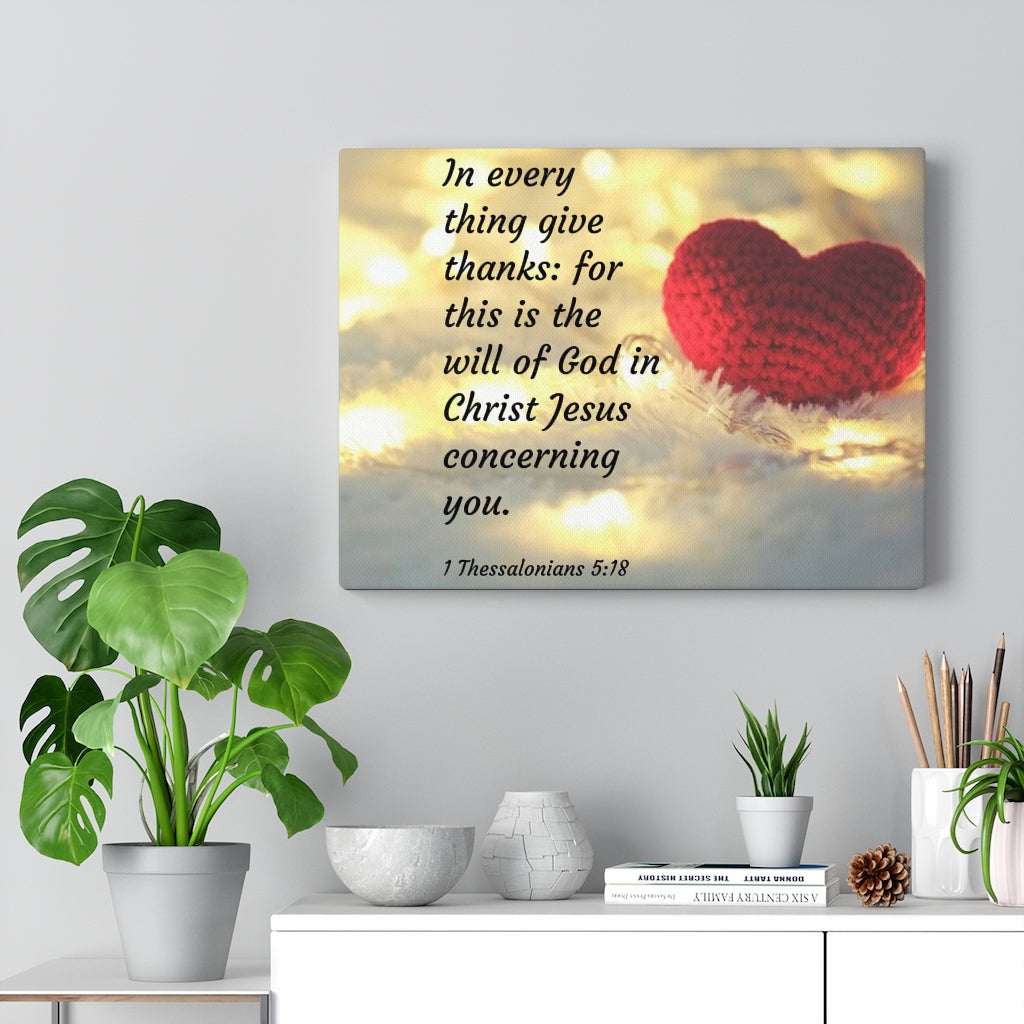 Scripture Walls Will Of God 1 Thessalonians 5:18 Bible Verse Canvas Christian Wall Art Ready to Hang Unframed-Express Your Love Gifts