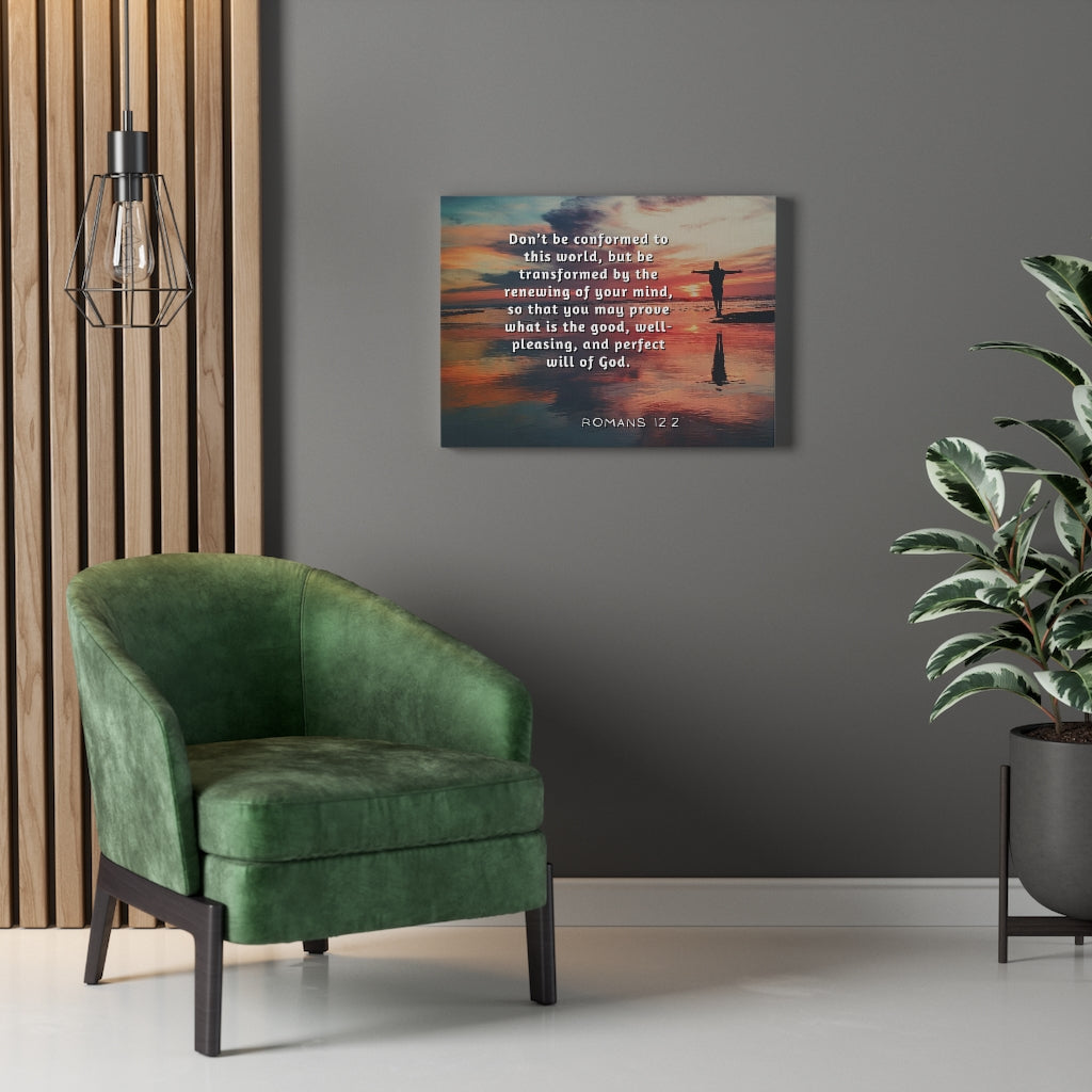 Scripture Walls Will Of God Romans 12:2 Bible Verse Canvas Christian Wall Art Ready to Hang Unframed-Express Your Love Gifts