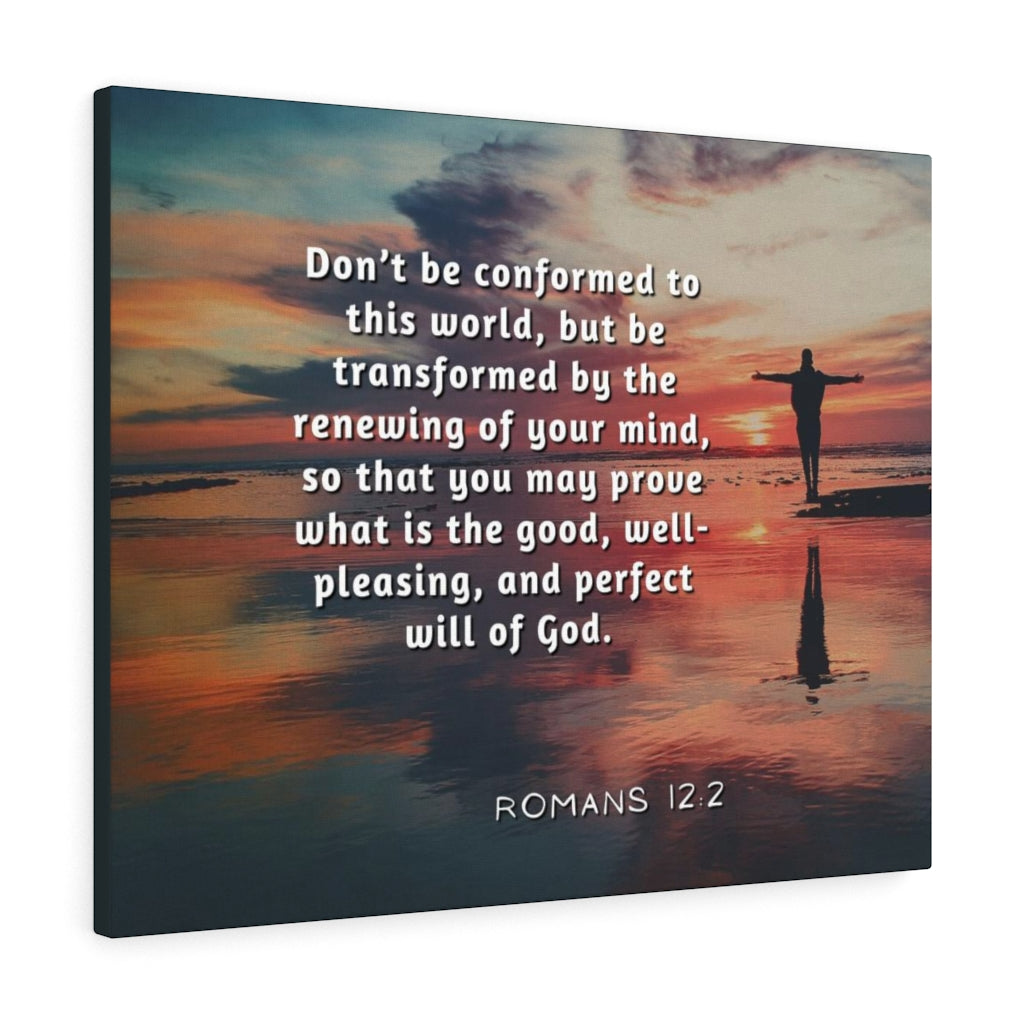 Scripture Walls Will Of God Romans 12:2 Bible Verse Canvas Christian Wall Art Ready to Hang Unframed-Express Your Love Gifts