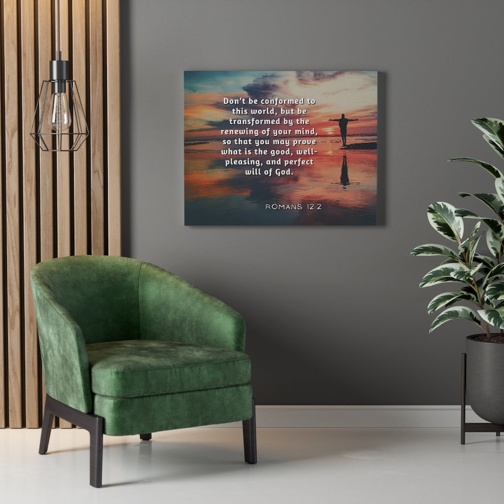 Scripture Walls Will Of God Romans 12:2 Bible Verse Canvas Christian Wall Art Ready to Hang Unframed-Express Your Love Gifts