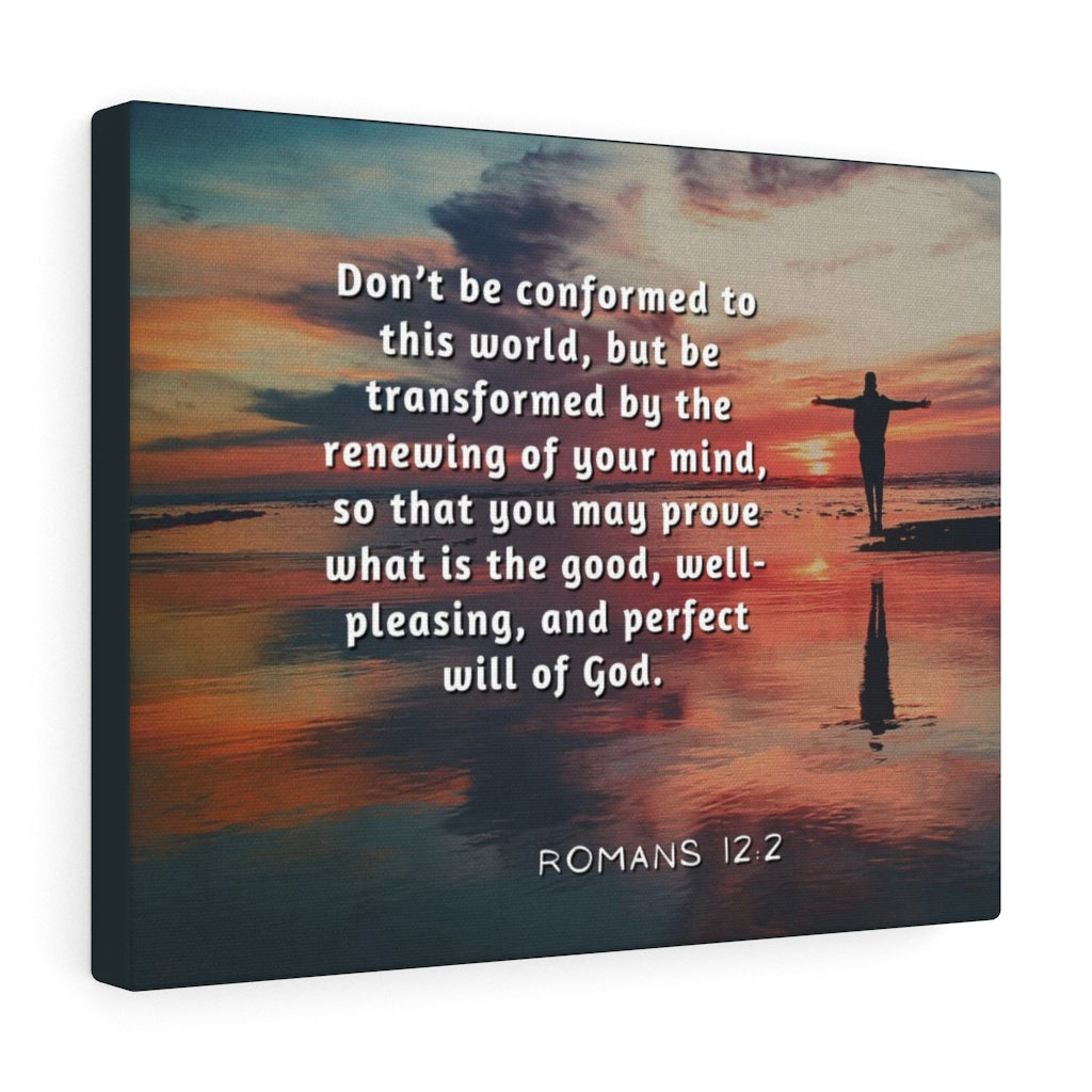 Scripture Walls Will Of God Romans 12:2 Bible Verse Canvas Christian Wall Art Ready to Hang Unframed-Express Your Love Gifts