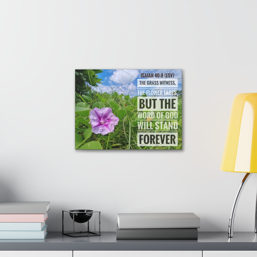 Scripture Walls Will Stand Forever Isaiah 40:8 Bible Verse Canvas Christian Wall Art Ready to Hang Unframed-Express Your Love Gifts