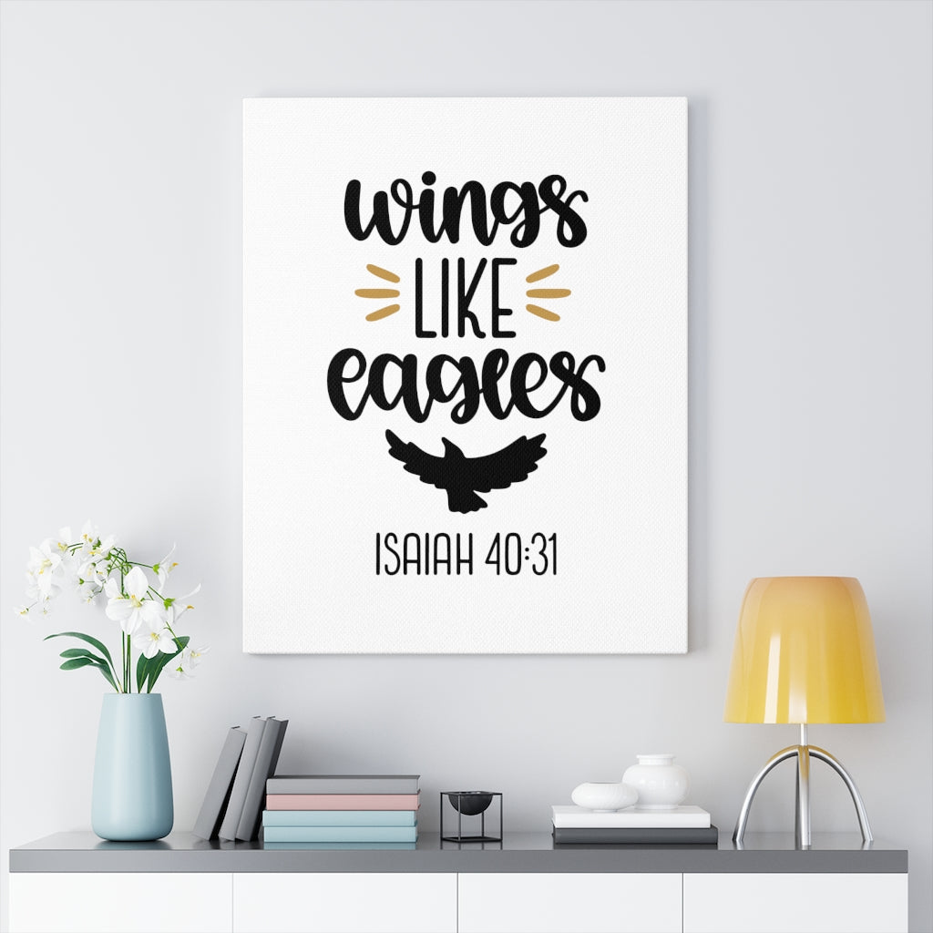 Scripture Walls Wings Like Eagles Isaiah 40:31 Bible Verse Canvas Christian Wall Art Ready to Hang Unframed-Express Your Love Gifts