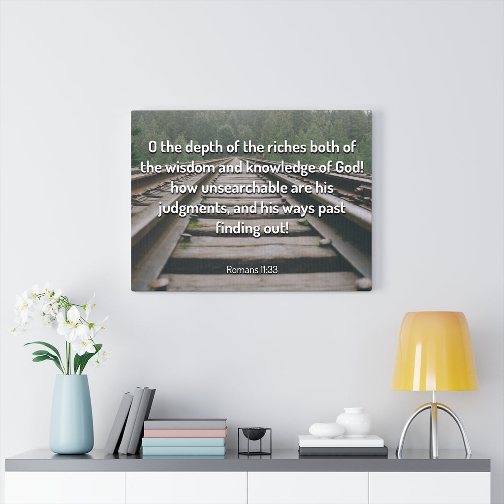 Scripture Walls Wisdom And Knowledge Romans 11:33 Bible Verse Canvas Christian Wall Art Ready to Hang Unframed-Express Your Love Gifts