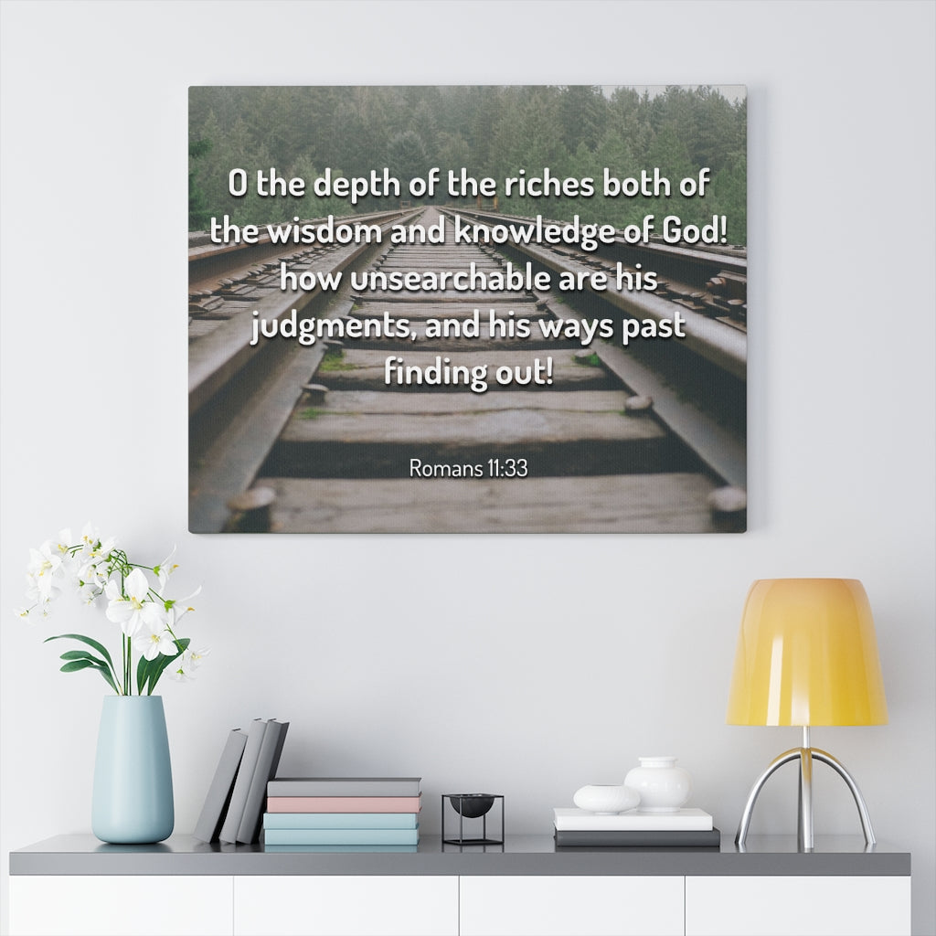 Scripture Walls Wisdom And Knowledge Romans 11:33 Bible Verse Canvas Christian Wall Art Ready to Hang Unframed-Express Your Love Gifts