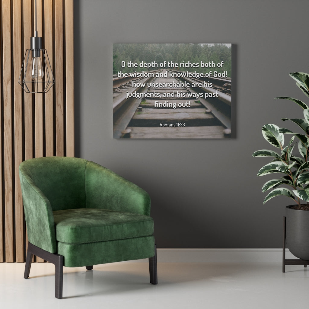 Scripture Walls Wisdom And Knowledge Romans 11:33 Bible Verse Canvas Christian Wall Art Ready to Hang Unframed-Express Your Love Gifts