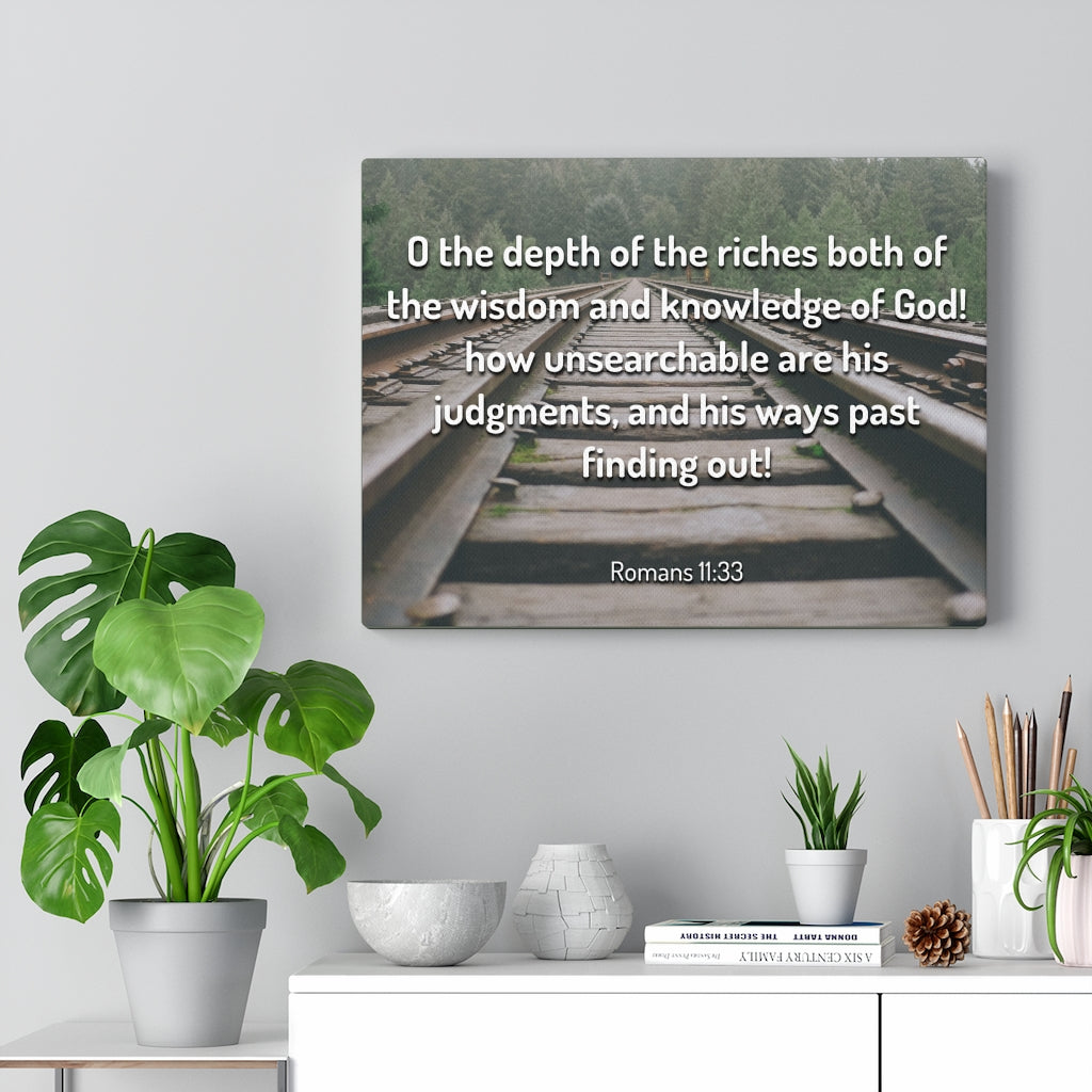 Scripture Walls Wisdom And Knowledge Romans 11:33 Bible Verse Canvas Christian Wall Art Ready to Hang Unframed-Express Your Love Gifts