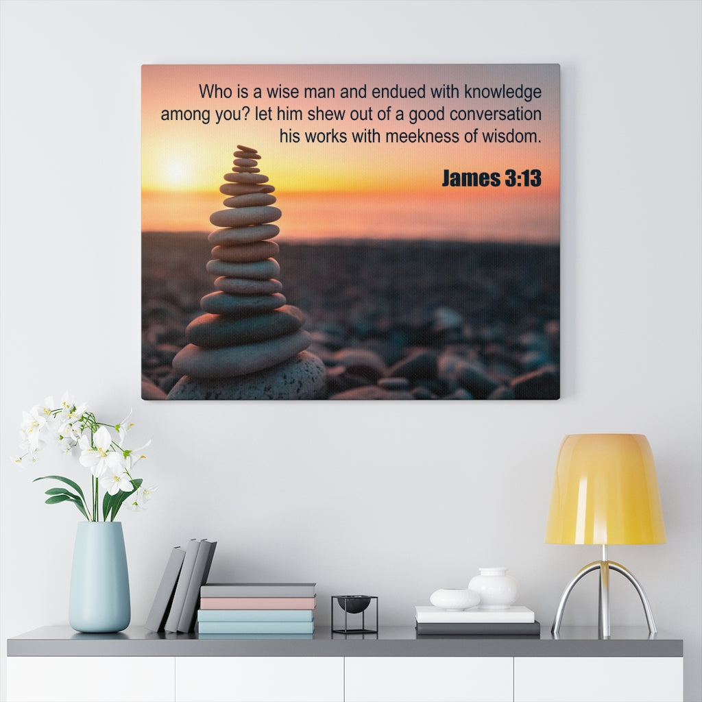 Scripture Walls Wise Man James 3:13 Bible Verse Canvas Christian Wall Art Ready to Hang Unframed-Express Your Love Gifts