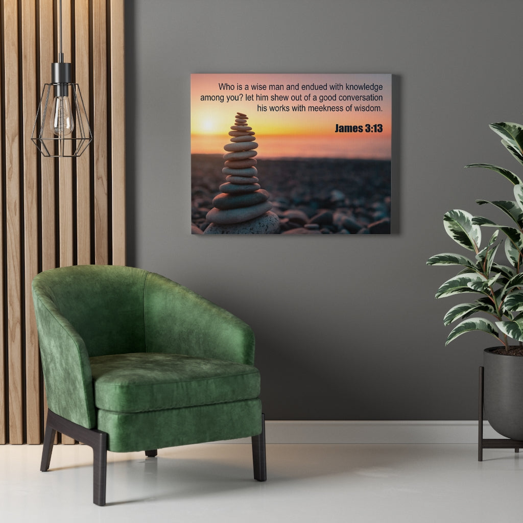 Scripture Walls Wise Man James 3:13 Bible Verse Canvas Christian Wall Art Ready to Hang Unframed-Express Your Love Gifts