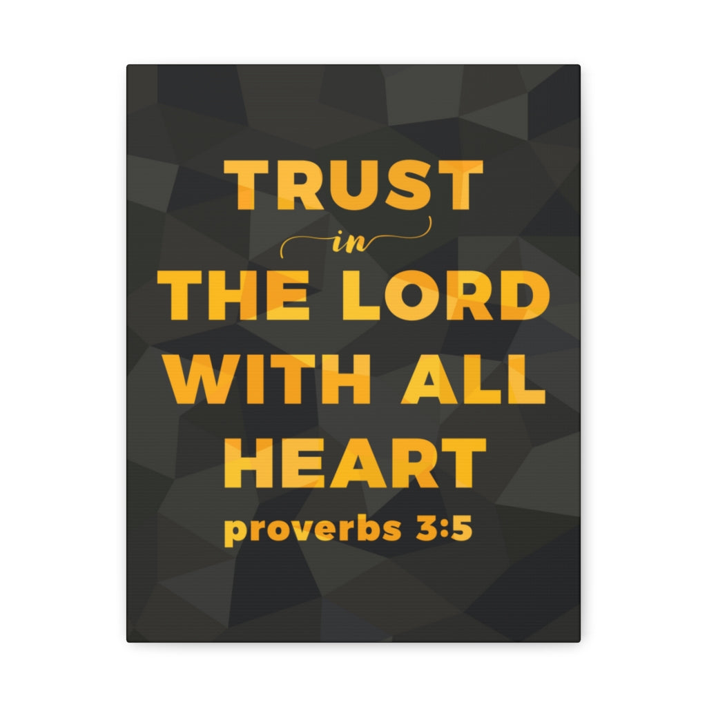 Scripture Walls With All Heart Proverbs 3:5 Christian Wall Art Bible Verse Print Ready To Hang Unframed-Express Your Love Gifts