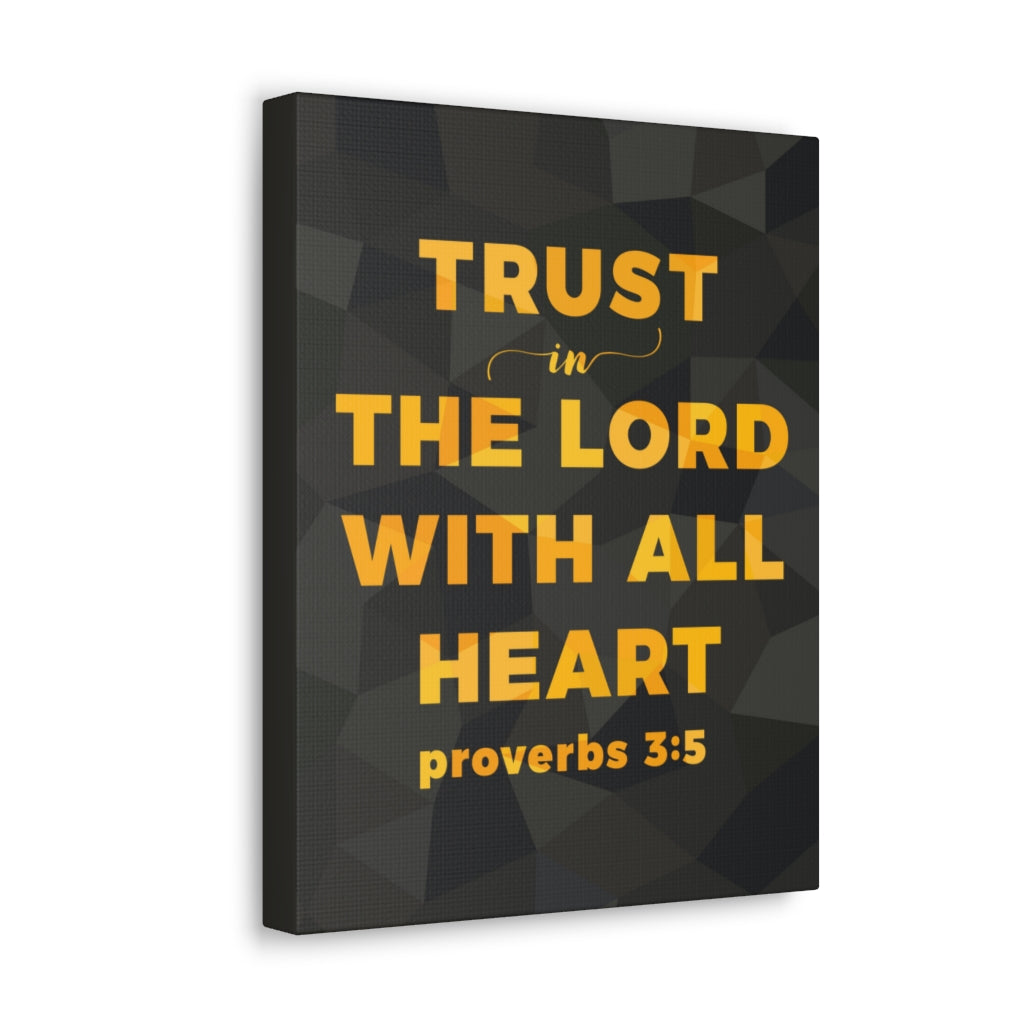 Scripture Walls With All Heart Proverbs 3:5 Christian Wall Art Bible Verse Print Ready To Hang Unframed-Express Your Love Gifts