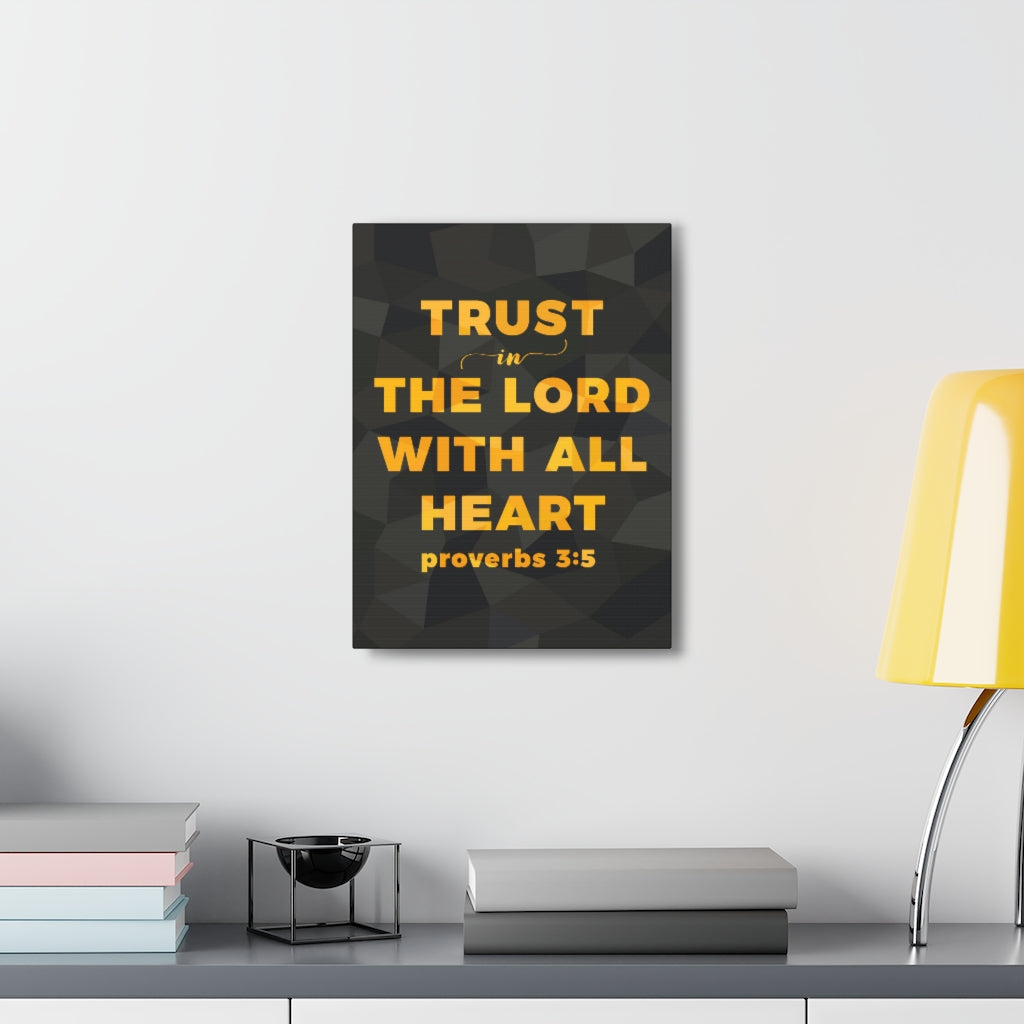 Scripture Walls With All Heart Proverbs 3:5 Christian Wall Art Bible Verse Print Ready To Hang Unframed-Express Your Love Gifts