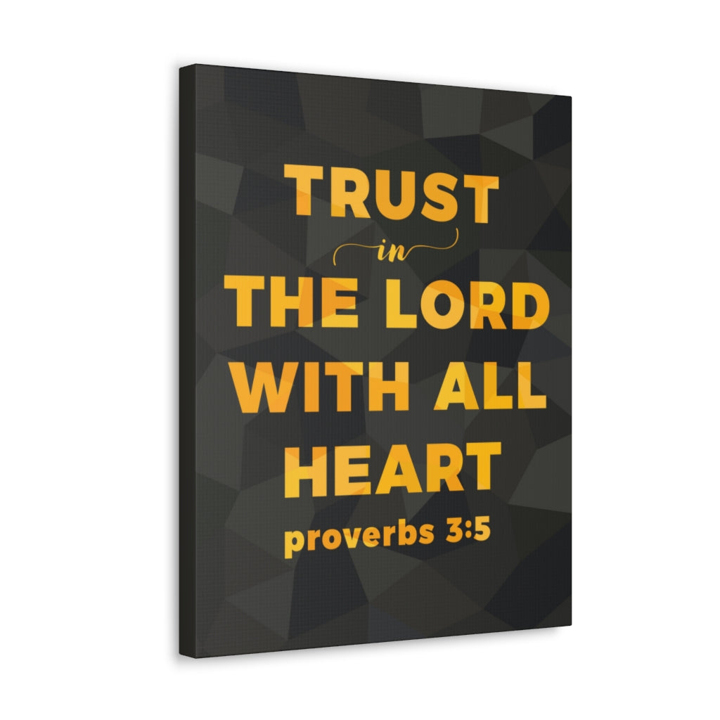 Scripture Walls With All Heart Proverbs 3:5 Christian Wall Art Bible Verse Print Ready To Hang Unframed-Express Your Love Gifts