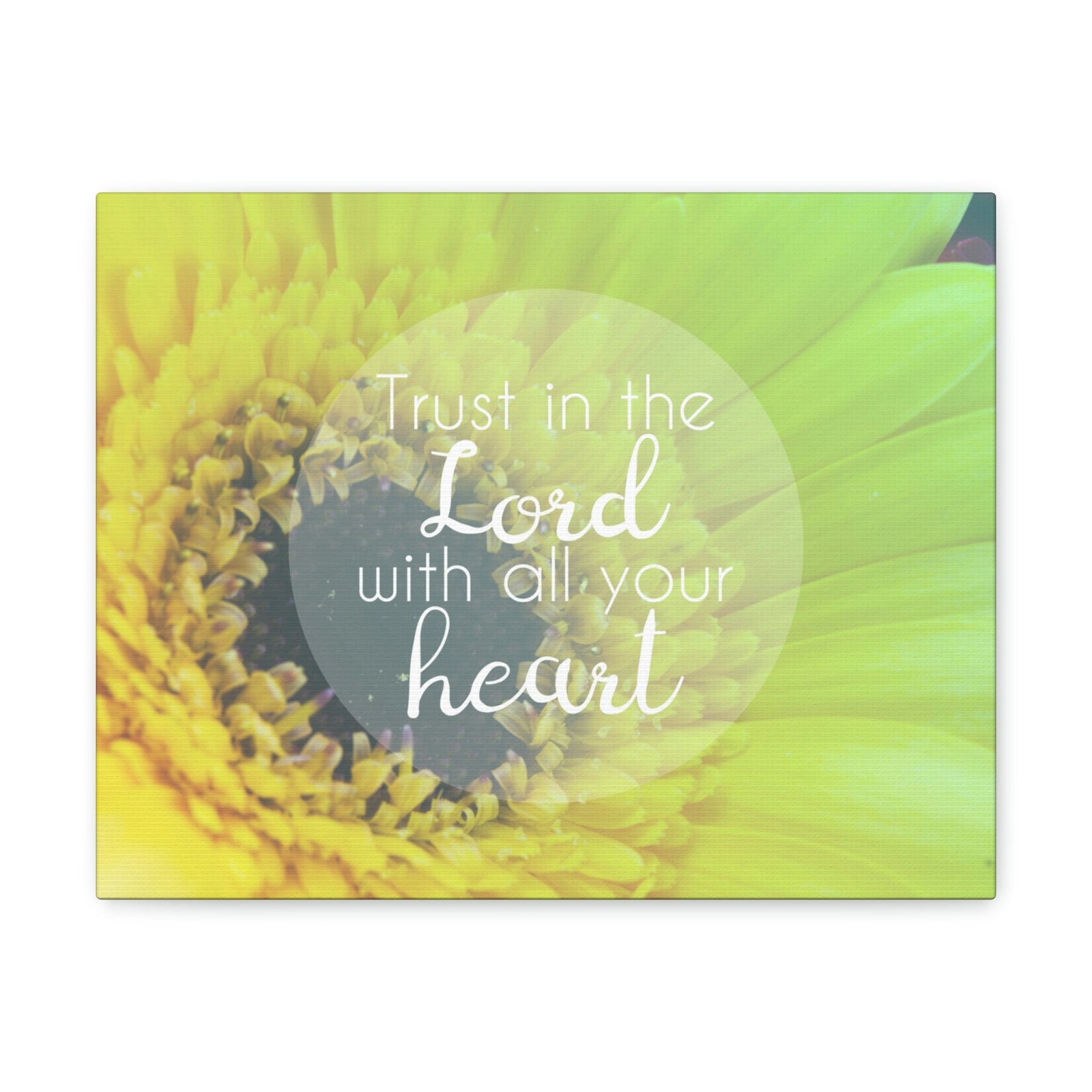 Scripture Walls With All Your Heart Proverbs 3:5 Lime Flower Christian Wall Art Bible Verse Print Ready to Hang Unframed-Express Your Love Gifts