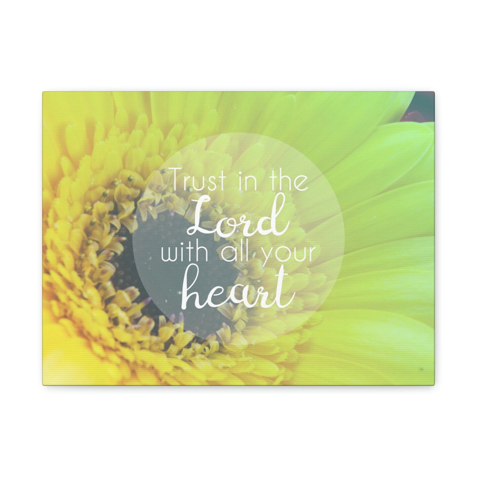 Scripture Walls With All Your Heart Proverbs 3:5 Lime Flower Christian Wall Art Bible Verse Print Ready to Hang Unframed-Express Your Love Gifts