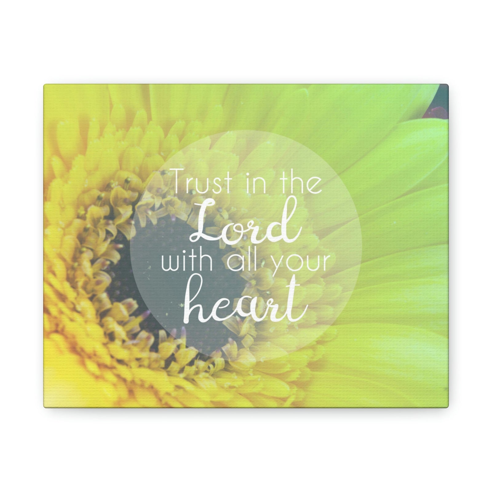 Scripture Walls With All Your Heart Proverbs 3:5 Lime Flower Christian Wall Art Bible Verse Print Ready to Hang Unframed-Express Your Love Gifts