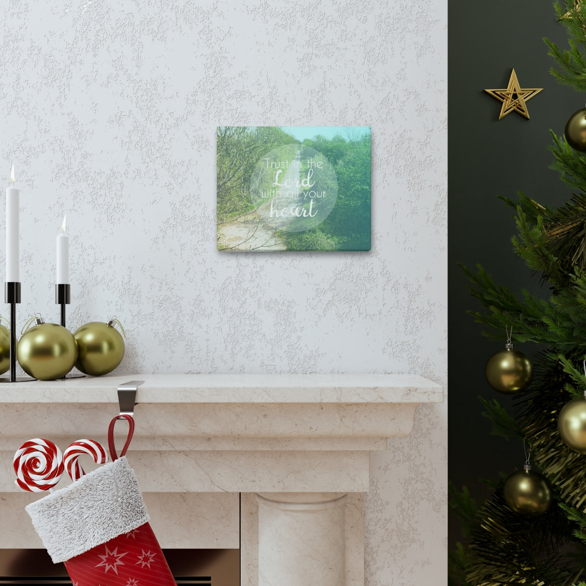 Scripture Walls With All Your Heart Proverbs 3:5 Trees Christian Wall Art Bible Verse Print Ready to Hang Unframed-Express Your Love Gifts