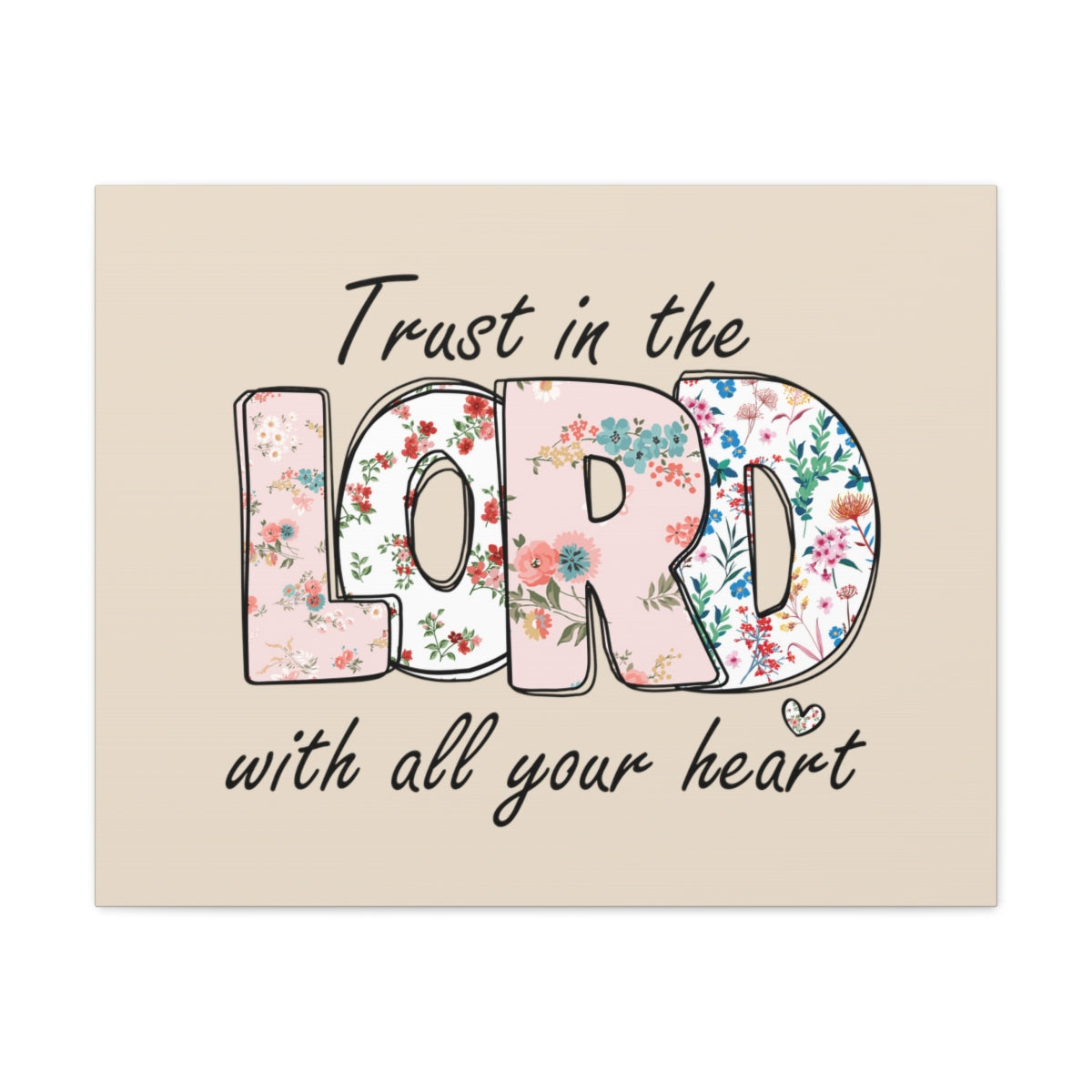 Scripture Walls With All Your Heart Trello Mark 9:23 Bible Verse Canvas Christian Wall Art Ready to Hang Unframed-Express Your Love Gifts