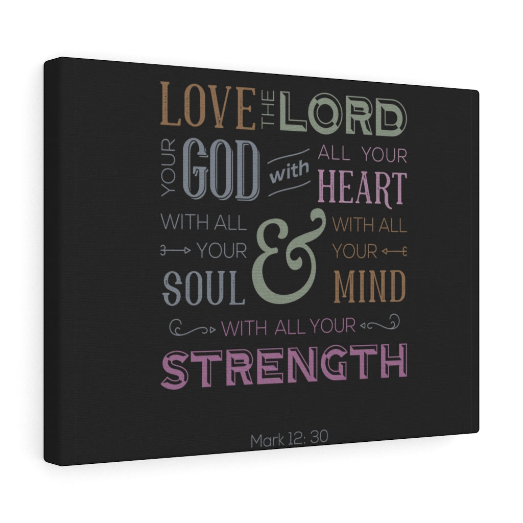Scripture Walls With All Your Mind Mark 12:30 Bible Verse Canvas Christian Wall Art Ready to Hang Unframed-Express Your Love Gifts
