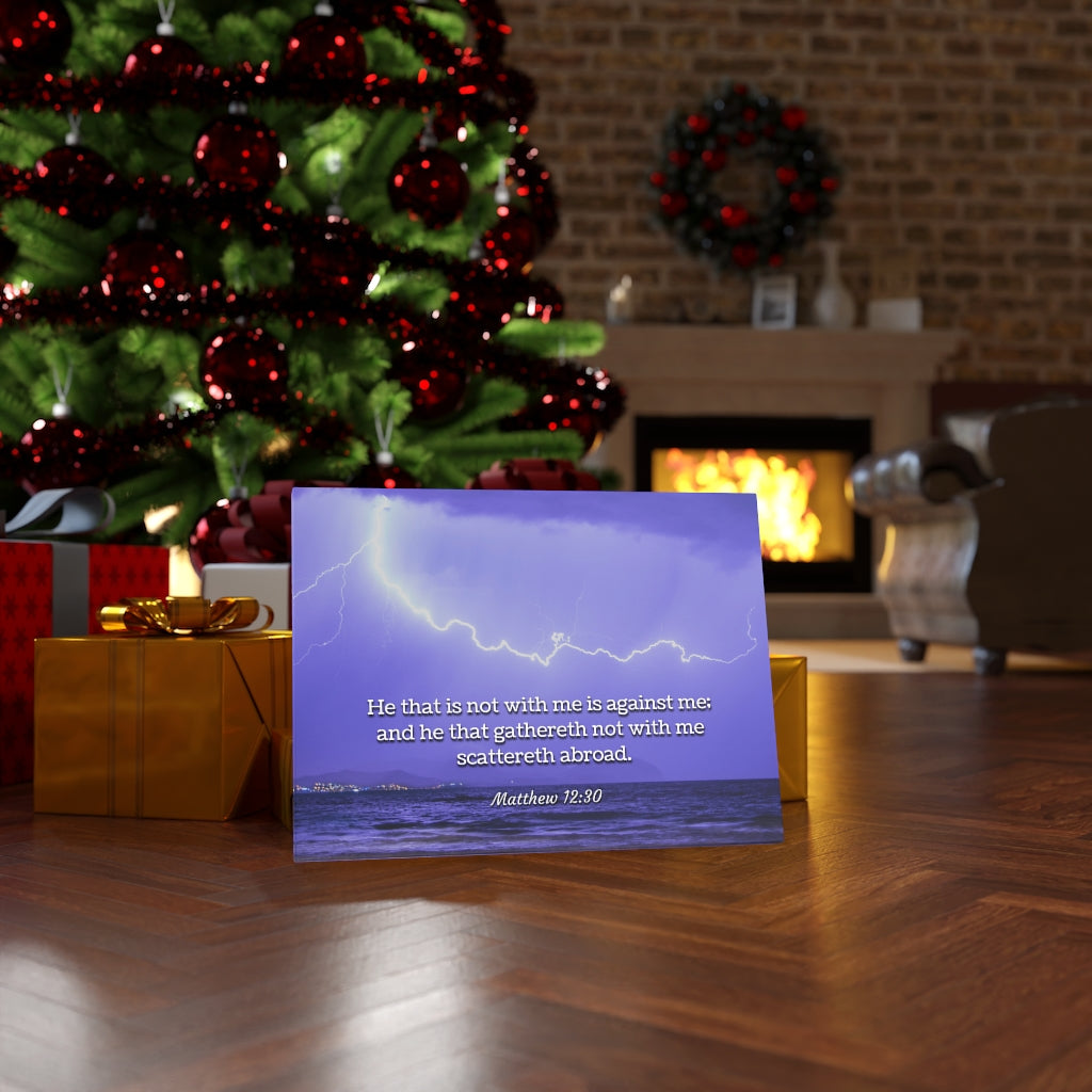 Scripture Walls With Christ Matthew 12:30 Bible Verse Canvas Christian Wall Art Ready to Hang Unframed-Express Your Love Gifts