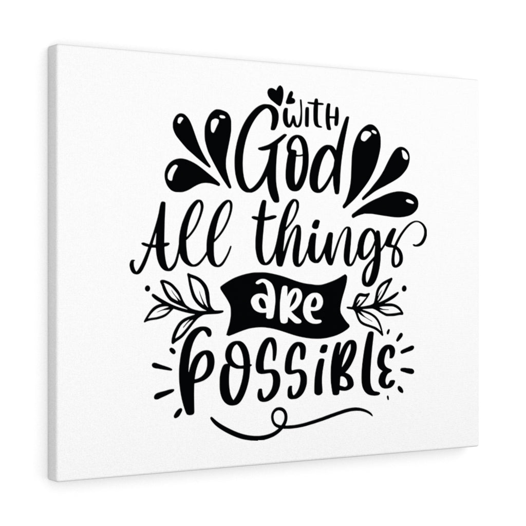 Scripture Walls With God All Things Are Possible Bible Verse Canvas Christian Wall Art Ready to Hang Unframed-Express Your Love Gifts