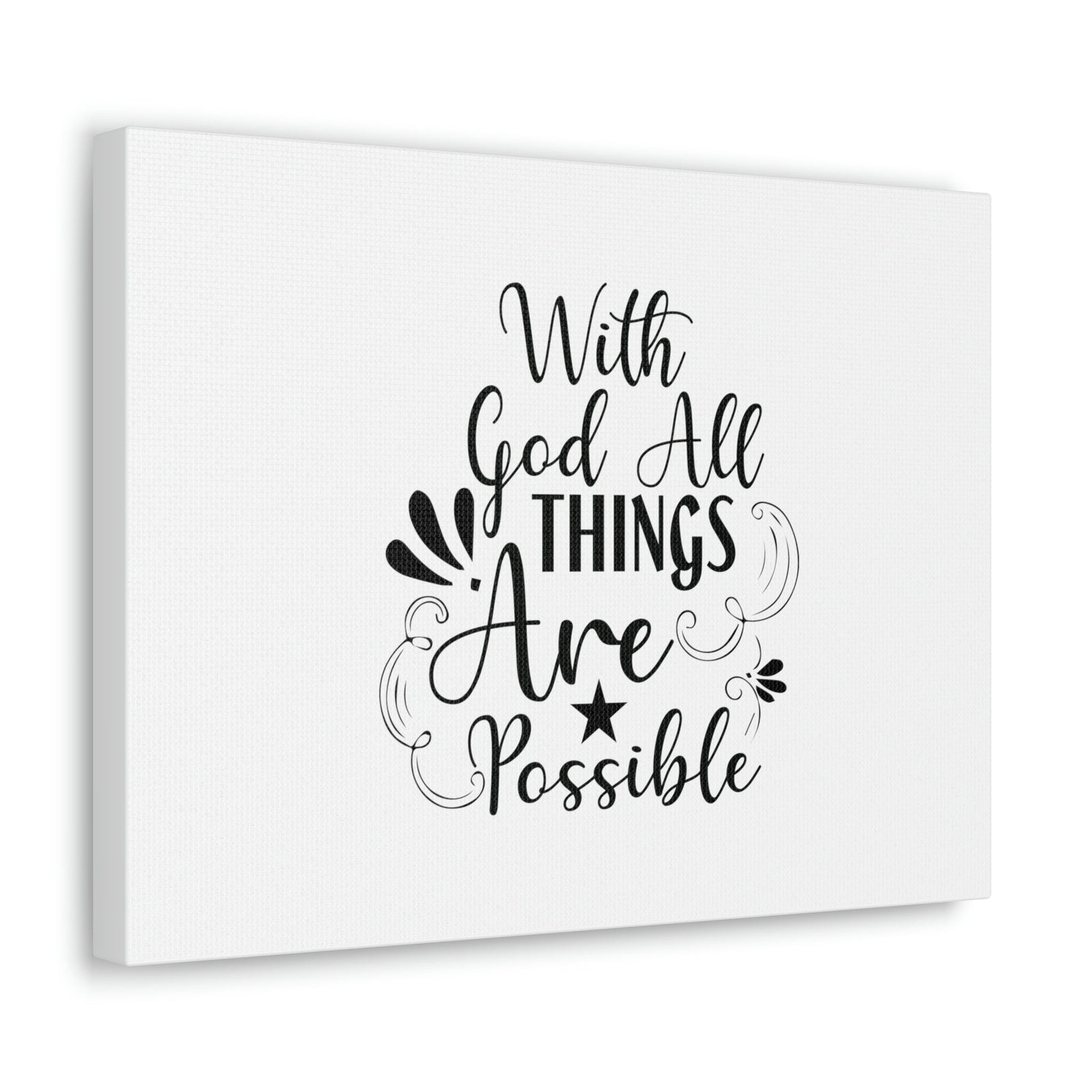 Scripture Walls With God All Things Are Possible Luke 1:37 Plain Christian Wall Art Bible Verse Print Ready to Hang Unframed-Express Your Love Gifts