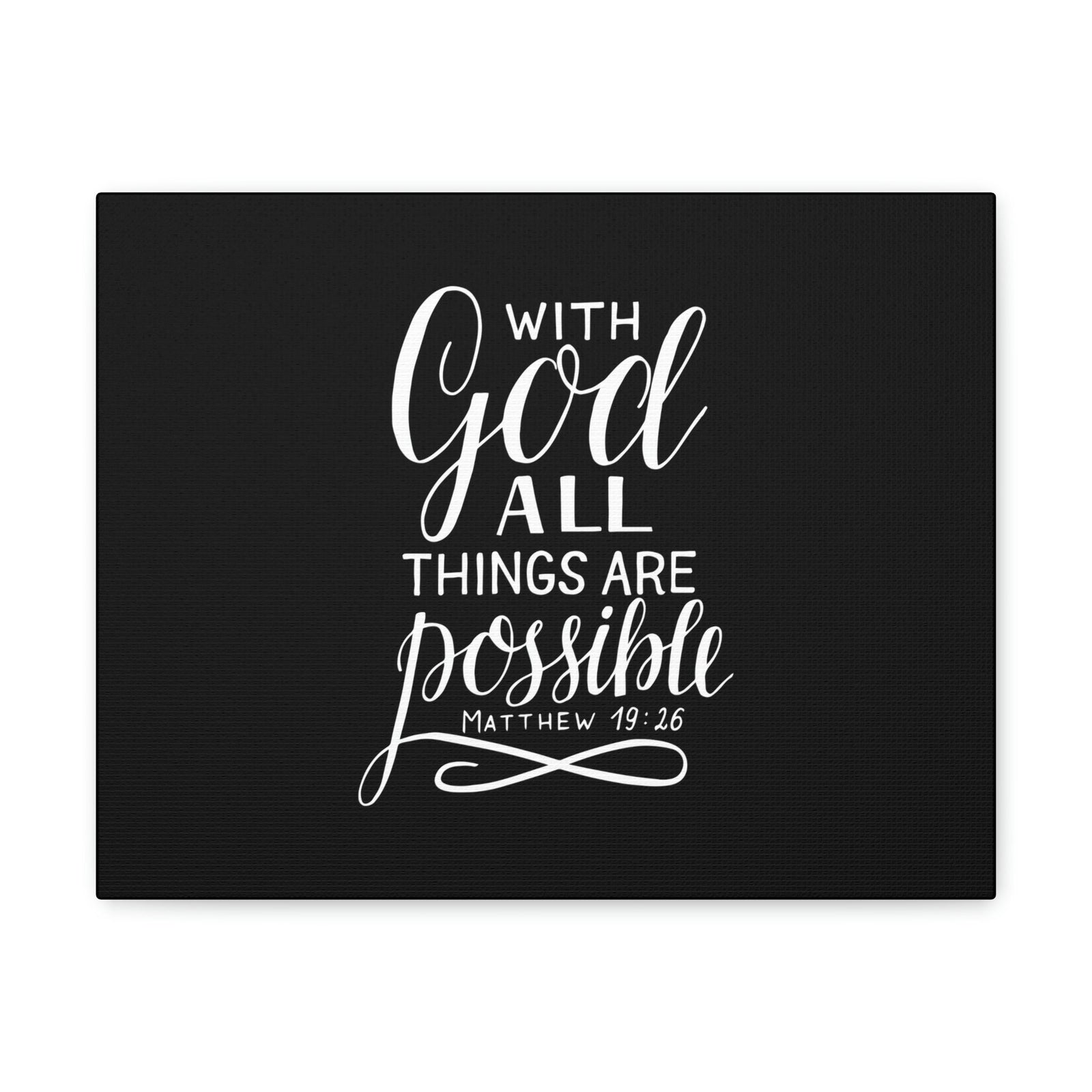 Scripture Walls With God All Things Are Possible Matthew 19:26 Black Christian Wall Art Bible Verse Print Ready to Hang Unframed-Express Your Love Gifts