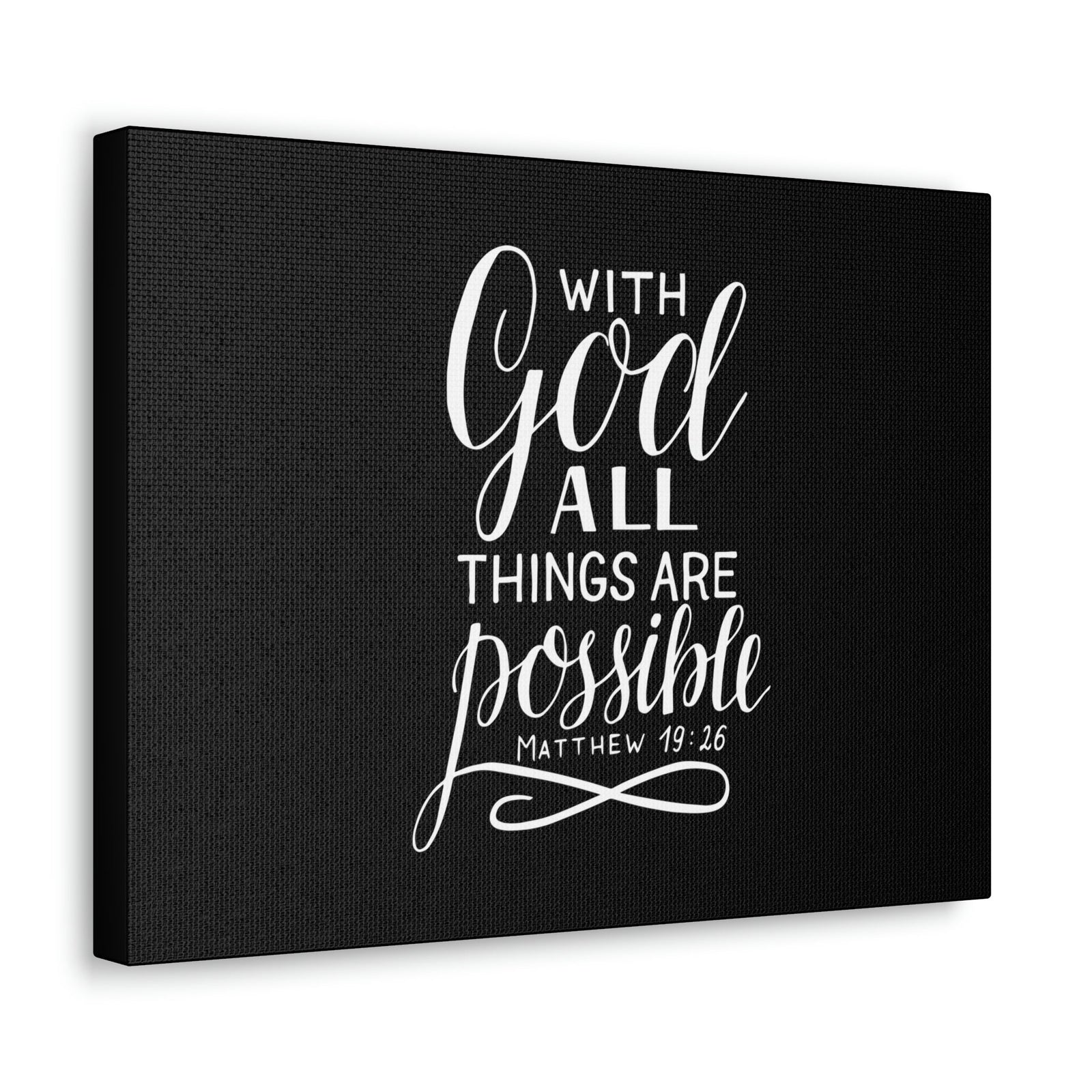 Scripture Walls With God All Things Are Possible Matthew 19:26 Black Christian Wall Art Bible Verse Print Ready to Hang Unframed-Express Your Love Gifts