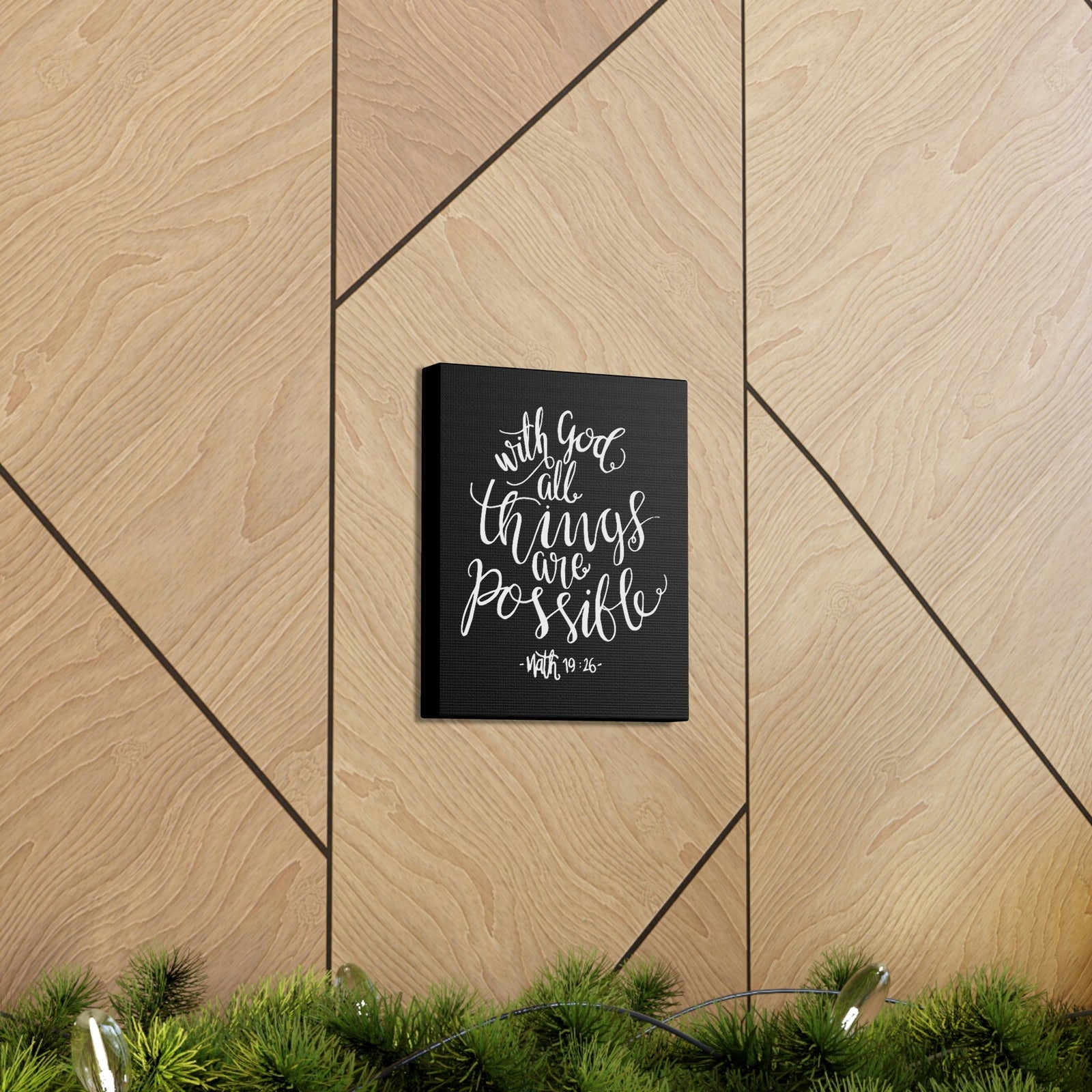 Scripture Walls With God All Things Are Possible Matthew 19:26 White Cursive Christian Wall Art Bible Verse Print Ready To Hang Unframed-Express Your Love Gifts
