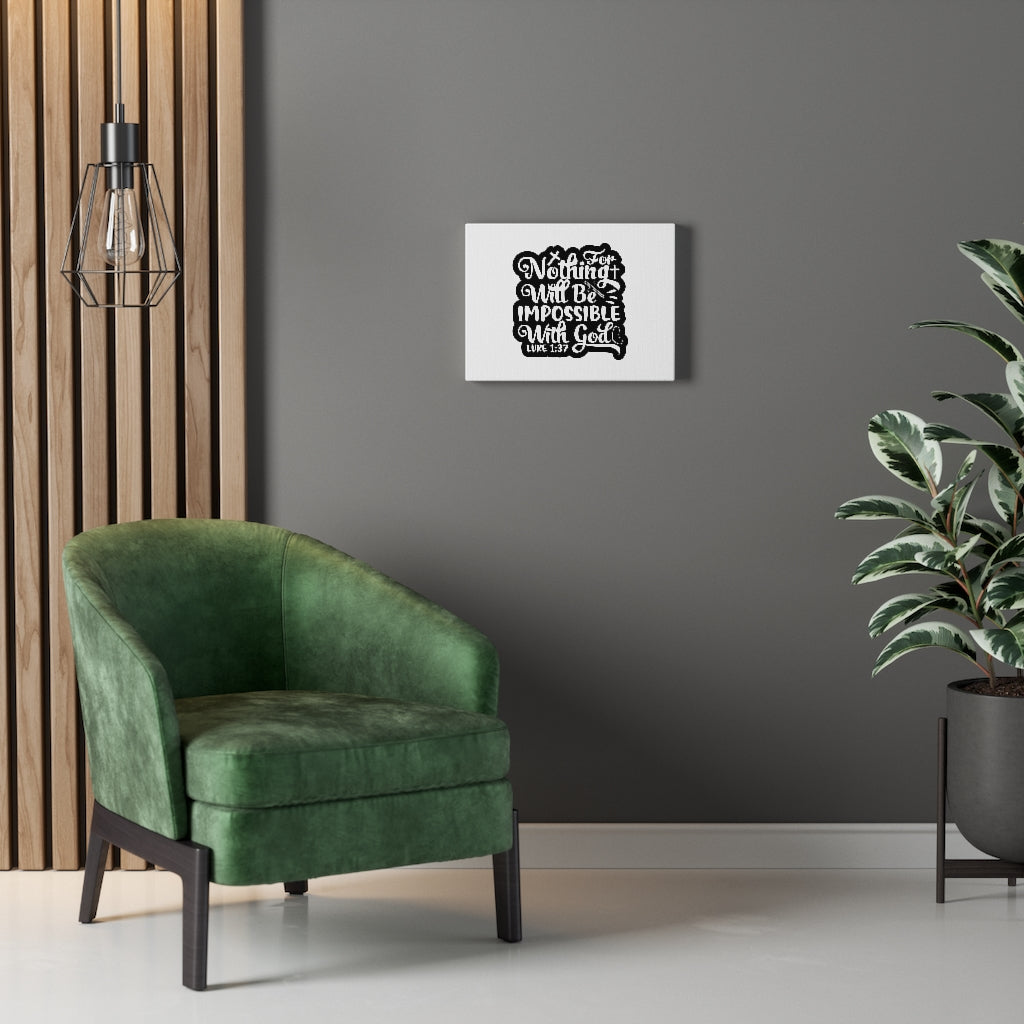 Scripture Walls With God Luke 1:37 Bible Verse Canvas Christian Wall Art Ready to Hang Unframed-Express Your Love Gifts