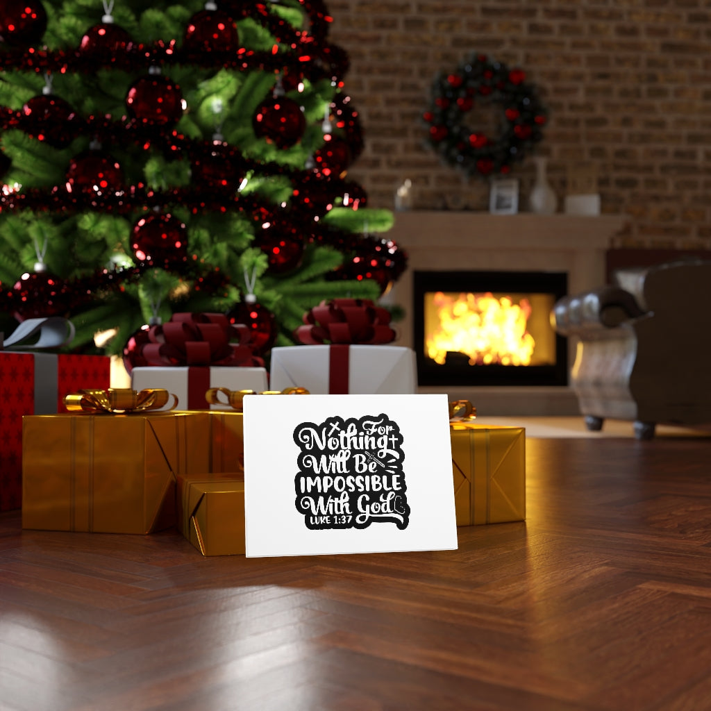 Scripture Walls With God Luke 1:37 Bible Verse Canvas Christian Wall Art Ready to Hang Unframed-Express Your Love Gifts