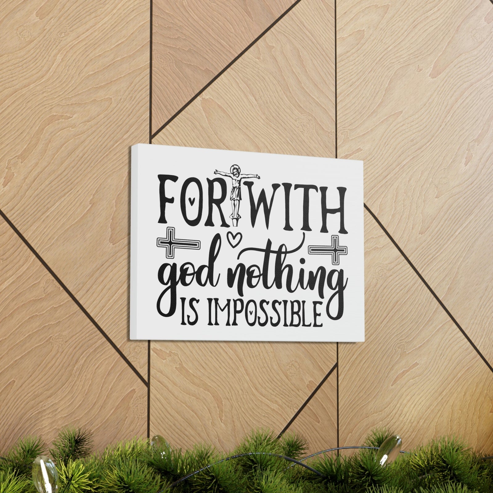 Scripture Walls With God Nothing Is Impossible Luke 1:37 Christian Wall Art Print Ready to Hang Unframed-Express Your Love Gifts