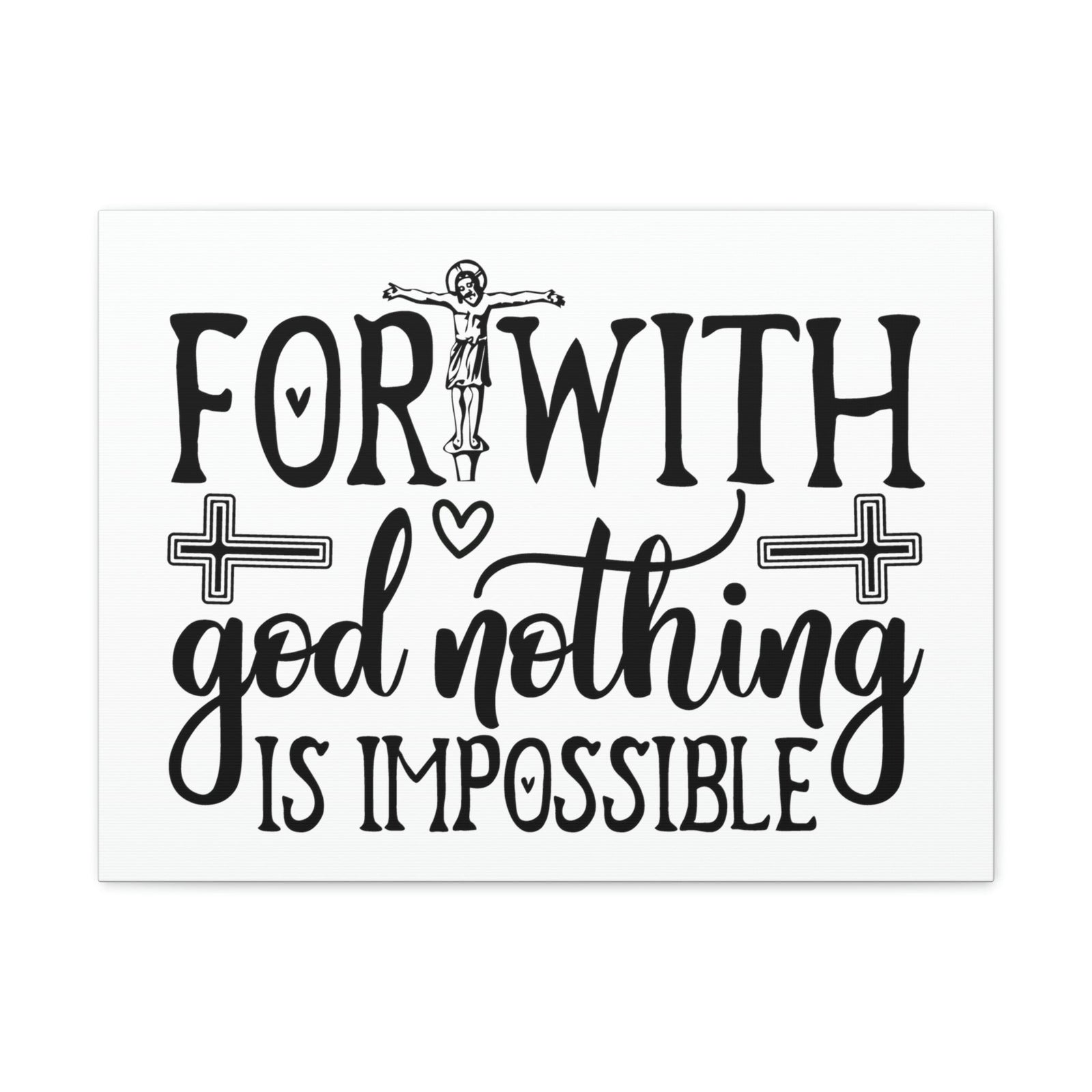 Scripture Walls With God Nothing Is Impossible Luke 1:37 Christian Wall Art Print Ready to Hang Unframed-Express Your Love Gifts