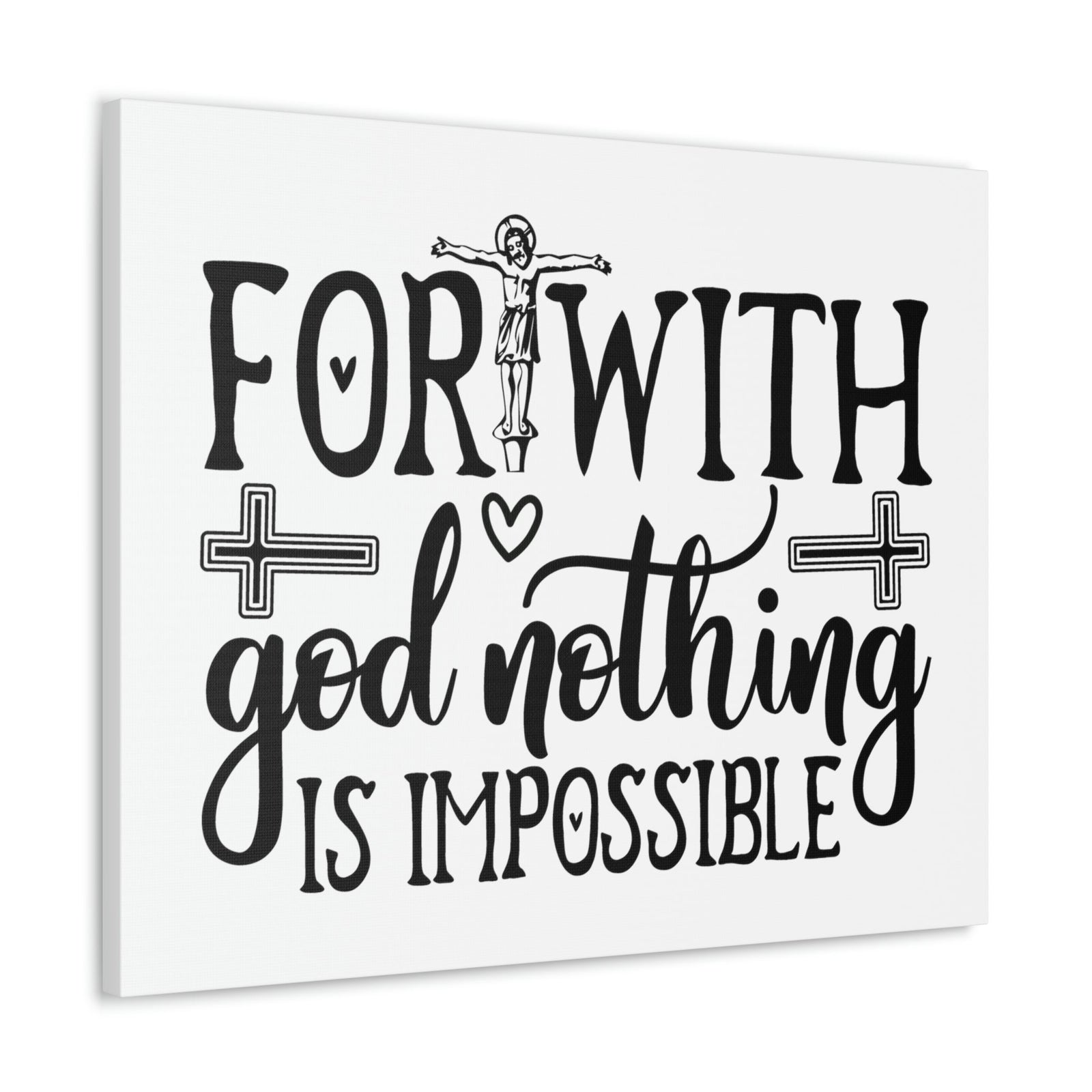 Scripture Walls With God Nothing Is Impossible Luke 1:37 Christian Wall Art Print Ready to Hang Unframed-Express Your Love Gifts