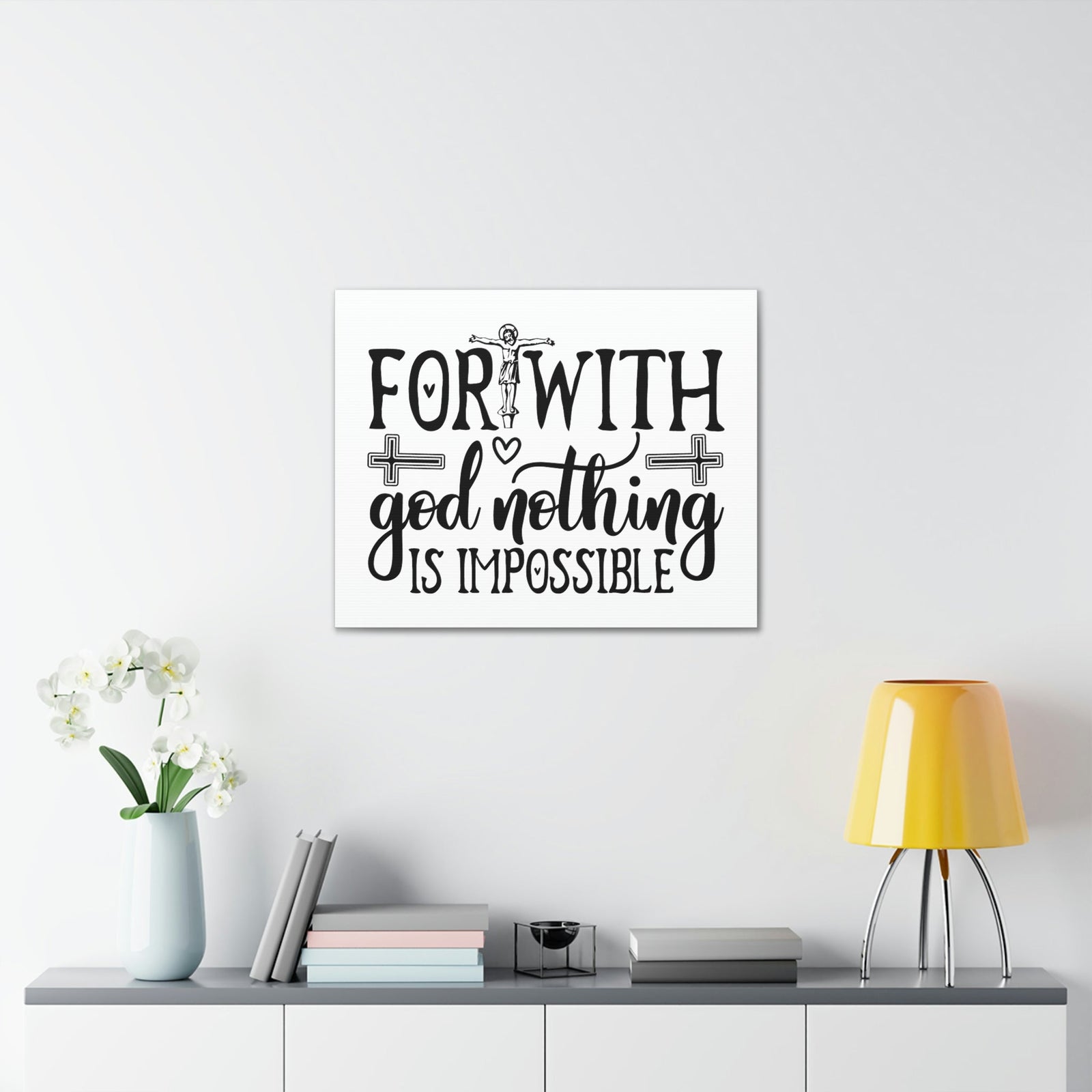 Scripture Walls With God Nothing Is Impossible Luke 1:37 Christian Wall Art Print Ready to Hang Unframed-Express Your Love Gifts