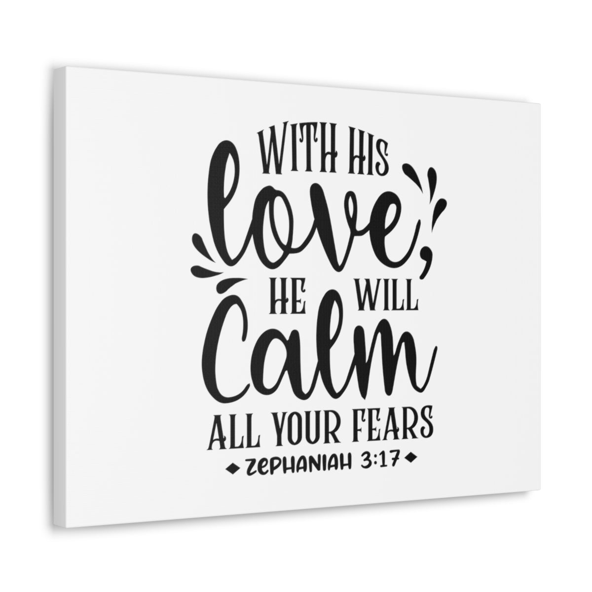 Scripture Walls With His Love Zephaniah 3:17 Bible Verse Canvas Christian Wall Art Ready to Hang Unframed-Express Your Love Gifts