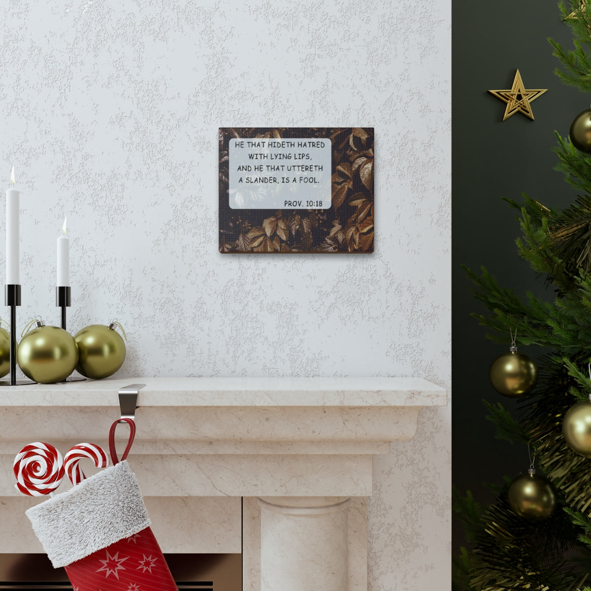 Scripture Walls With Lying Lips Proverbs 10:18 Bible Verse Canvas Christian Wall Art Bible Verse Print Ready To Hang Unframed-Express Your Love Gifts