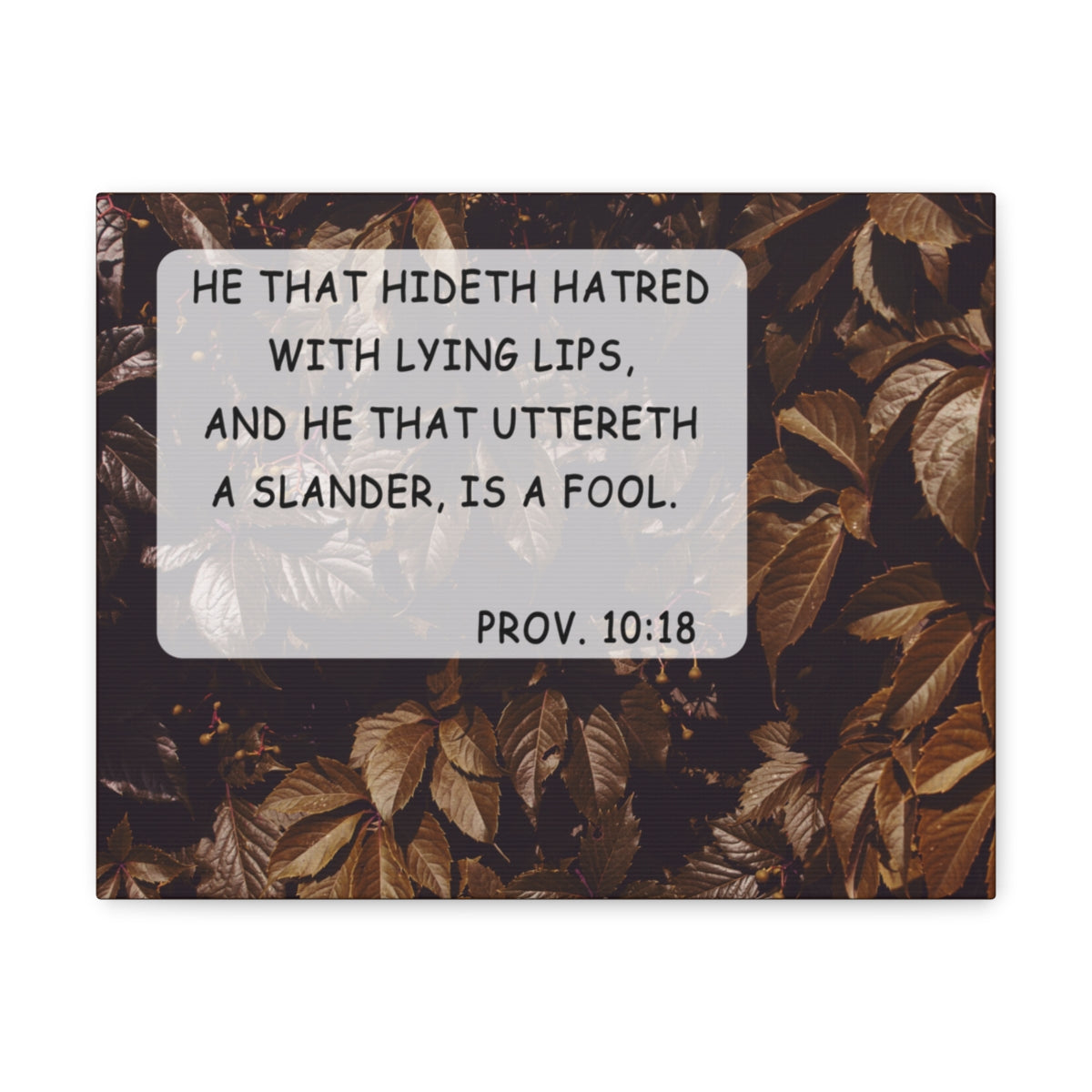 Scripture Walls With Lying Lips Proverbs 10:18 Bible Verse Canvas Christian Wall Art Bible Verse Print Ready To Hang Unframed-Express Your Love Gifts