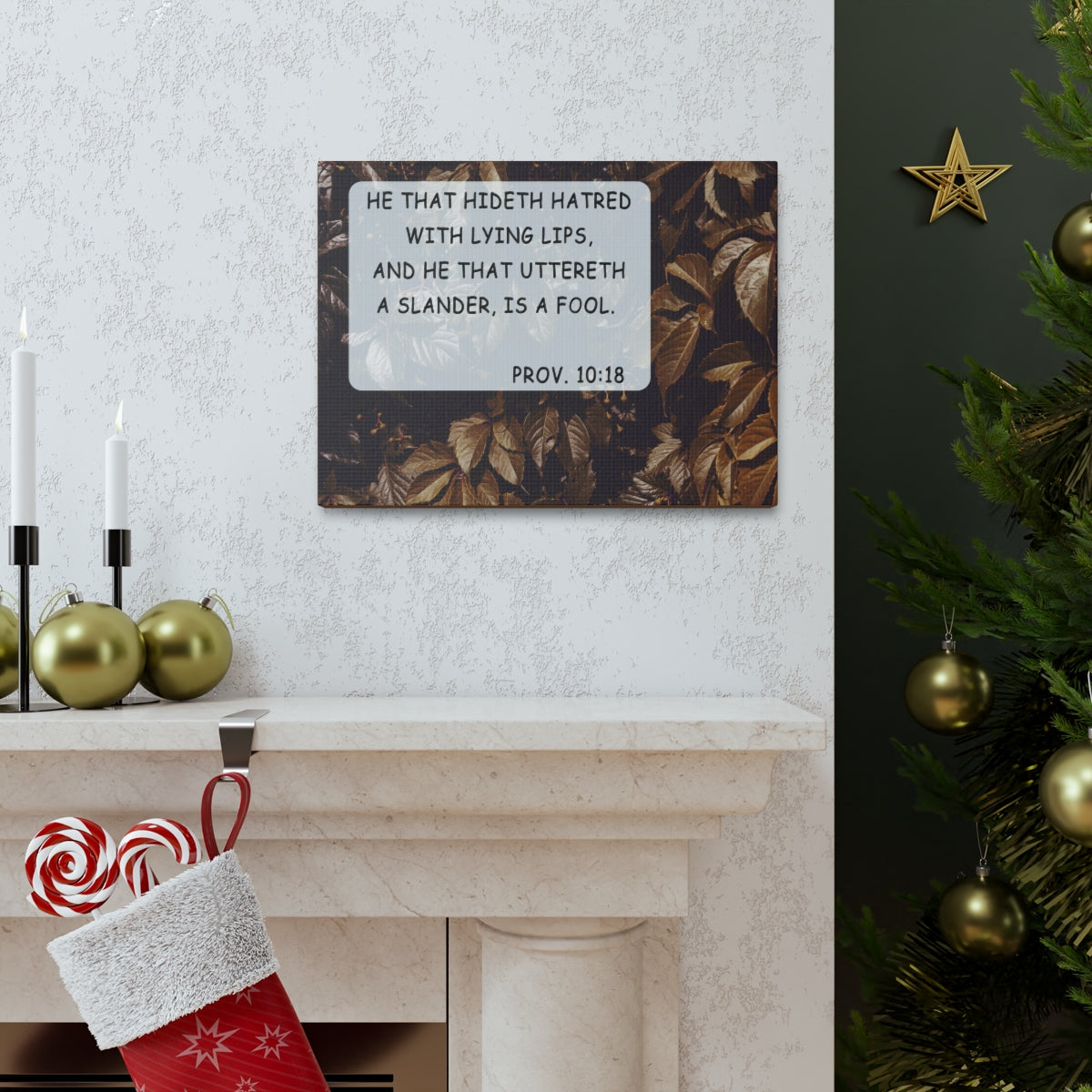 Scripture Walls With Lying Lips Proverbs 10:18 Bible Verse Canvas Christian Wall Art Bible Verse Print Ready To Hang Unframed-Express Your Love Gifts