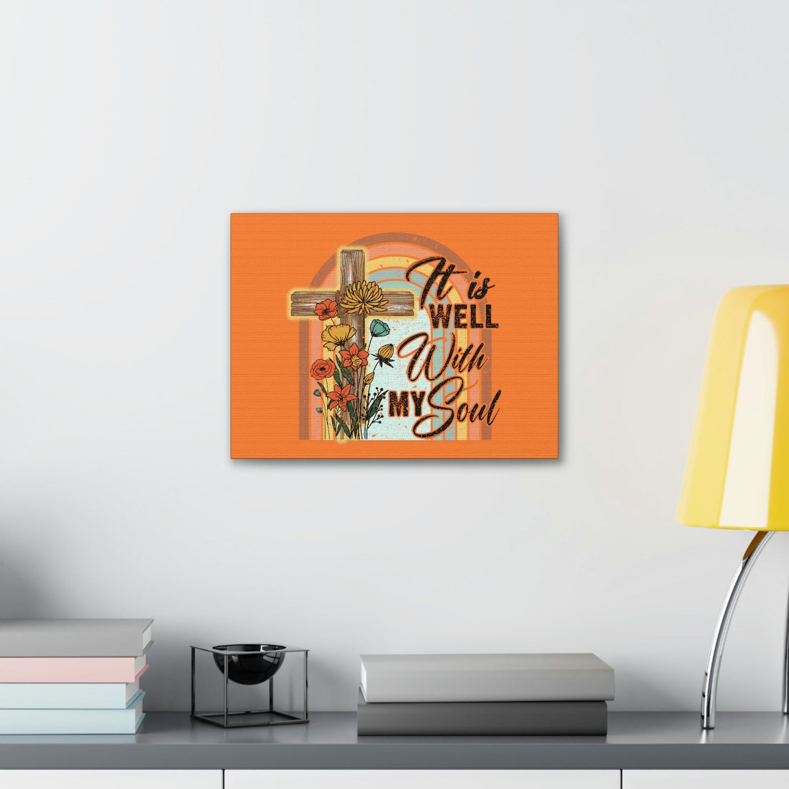 Scripture Walls With My Soul Psalm 42:7 Bright Orange Christian Wall Art Bible Verse Print Ready to Hang Unframed-Express Your Love Gifts
