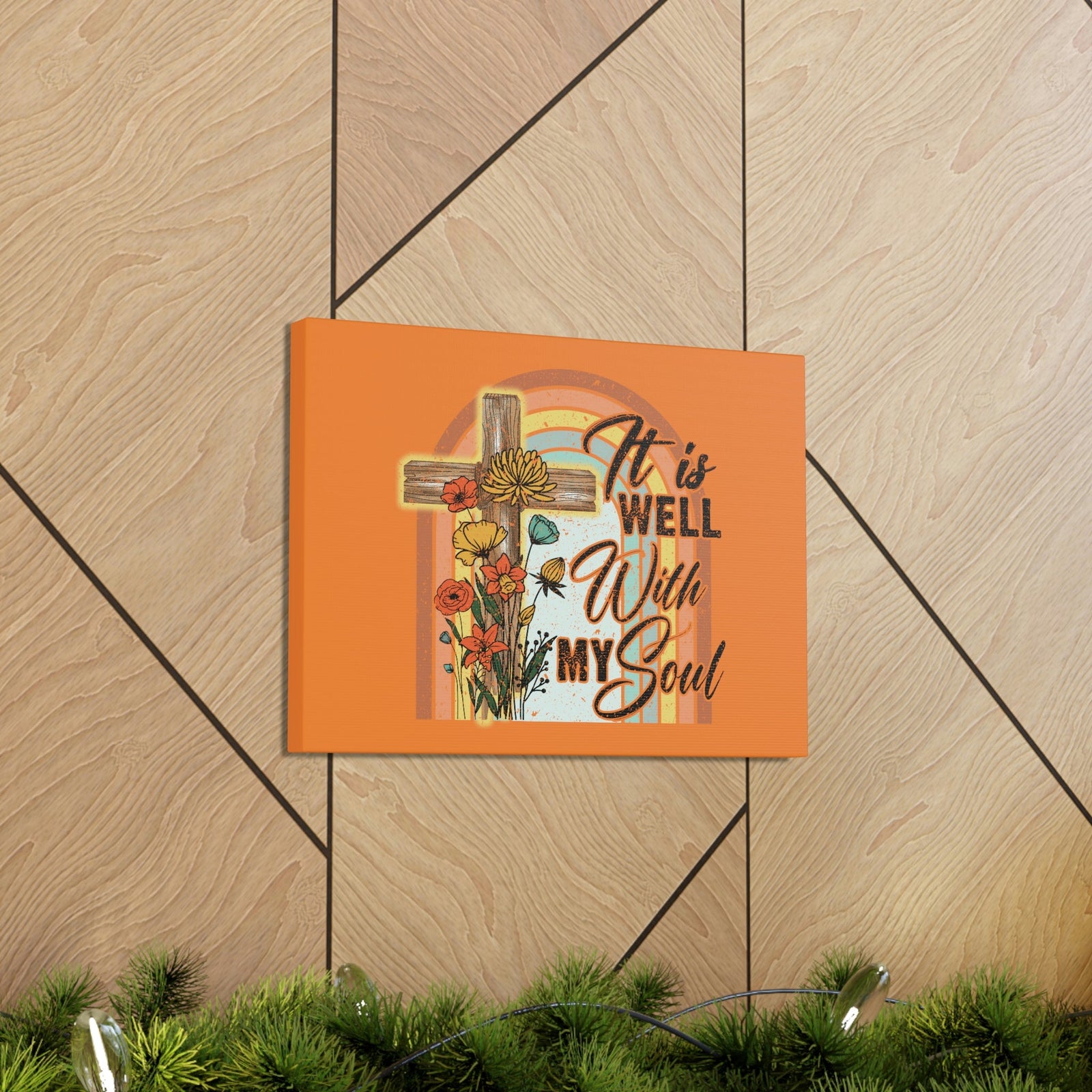 Scripture Walls With My Soul Psalm 42:7 Bright Orange Christian Wall Art Bible Verse Print Ready to Hang Unframed-Express Your Love Gifts