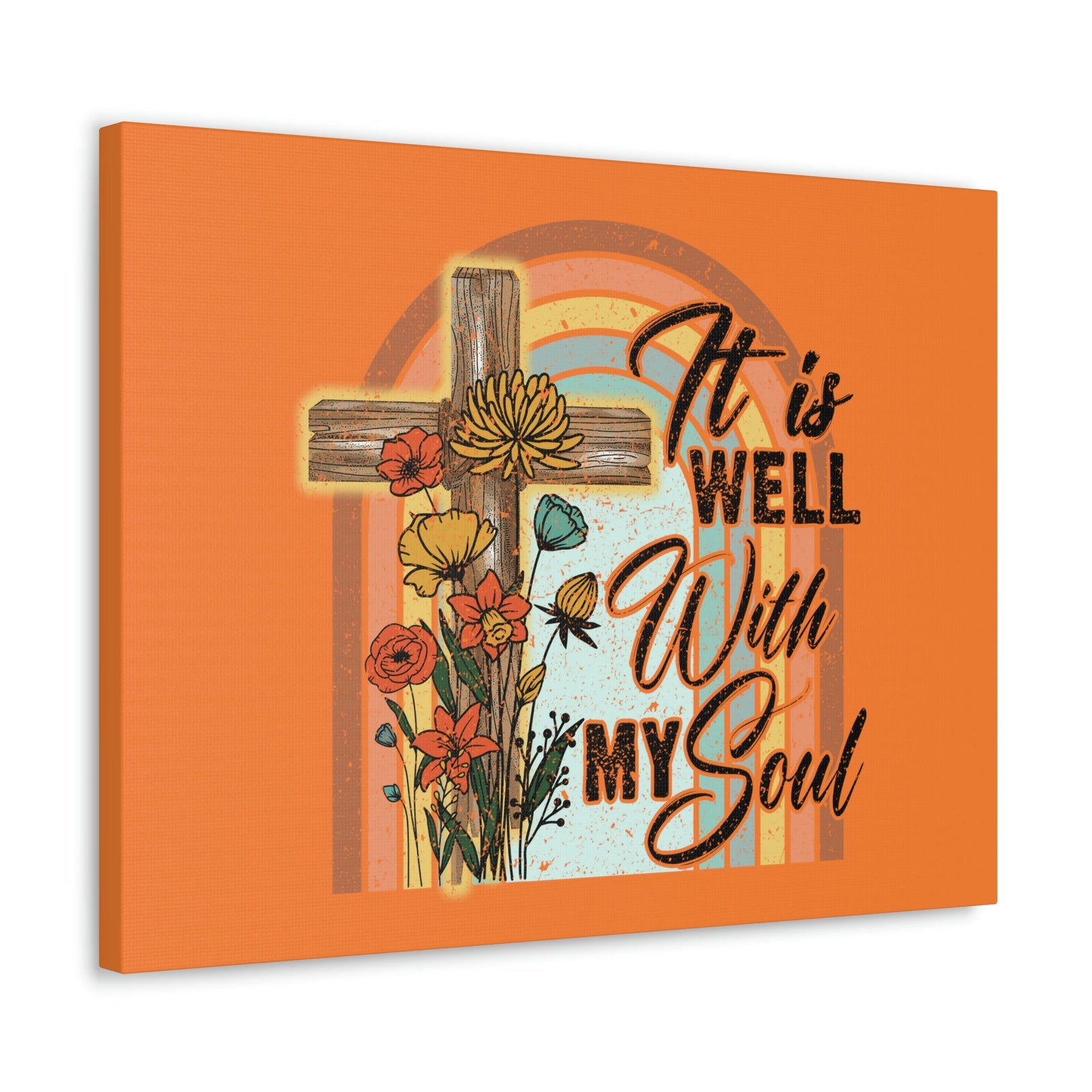 Scripture Walls With My Soul Psalm 42:7 Bright Orange Christian Wall Art Bible Verse Print Ready to Hang Unframed-Express Your Love Gifts