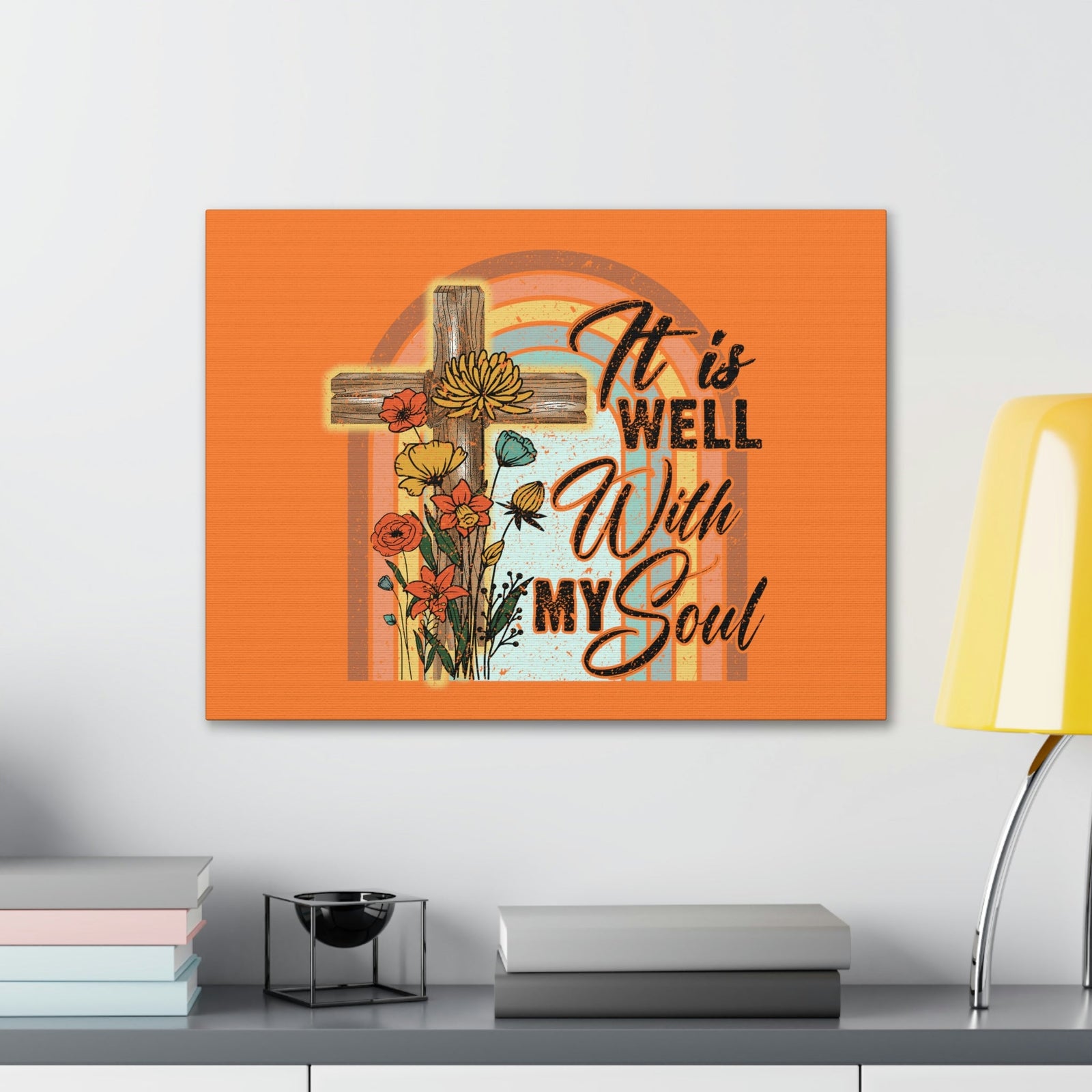 Scripture Walls With My Soul Psalm 42:7 Bright Orange Christian Wall Art Bible Verse Print Ready to Hang Unframed-Express Your Love Gifts