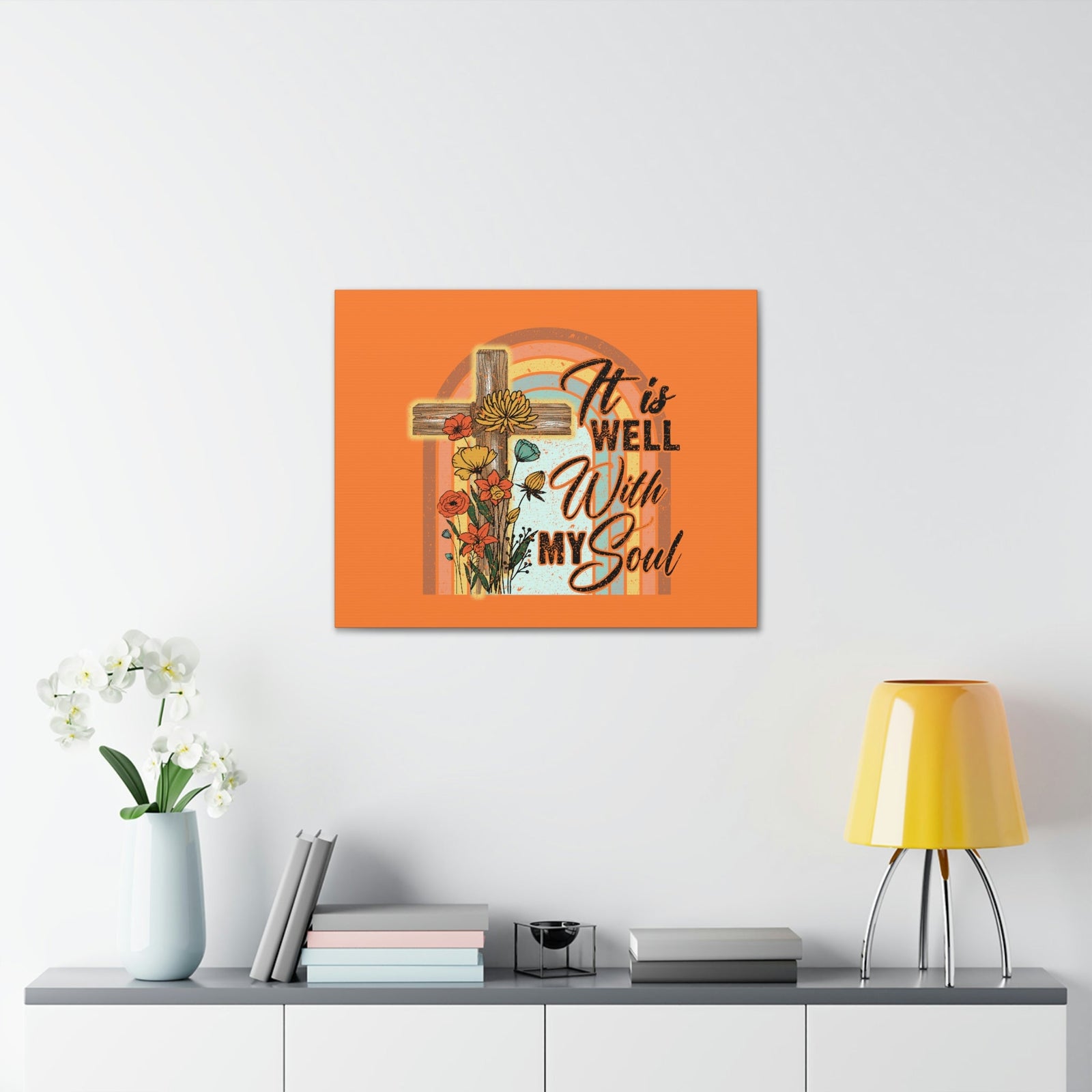Scripture Walls With My Soul Psalm 42:7 Bright Orange Christian Wall Art Bible Verse Print Ready to Hang Unframed-Express Your Love Gifts