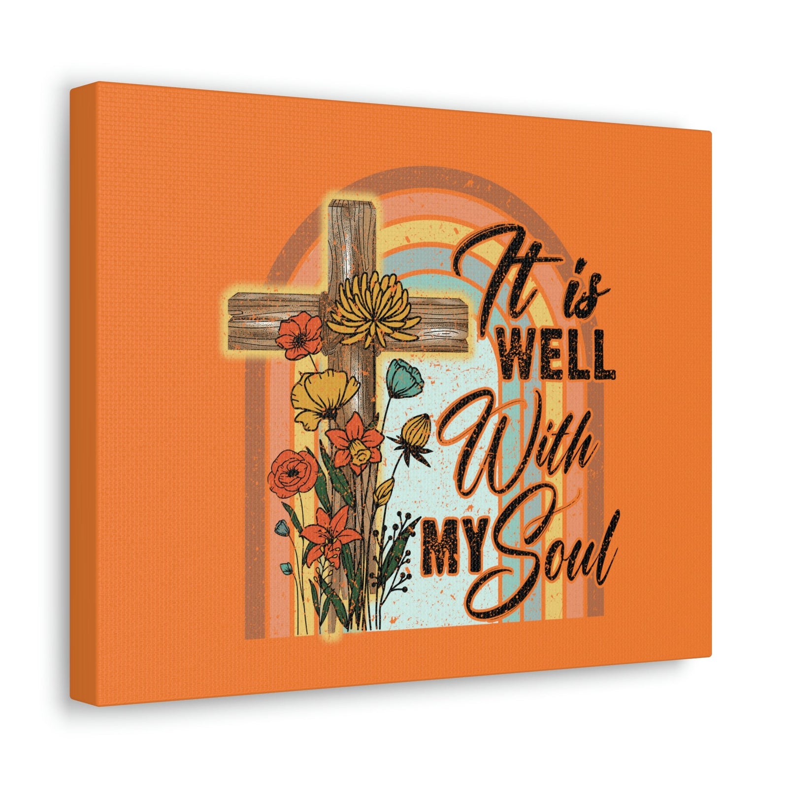 Scripture Walls With My Soul Psalm 42:7 Bright Orange Christian Wall Art Bible Verse Print Ready to Hang Unframed-Express Your Love Gifts