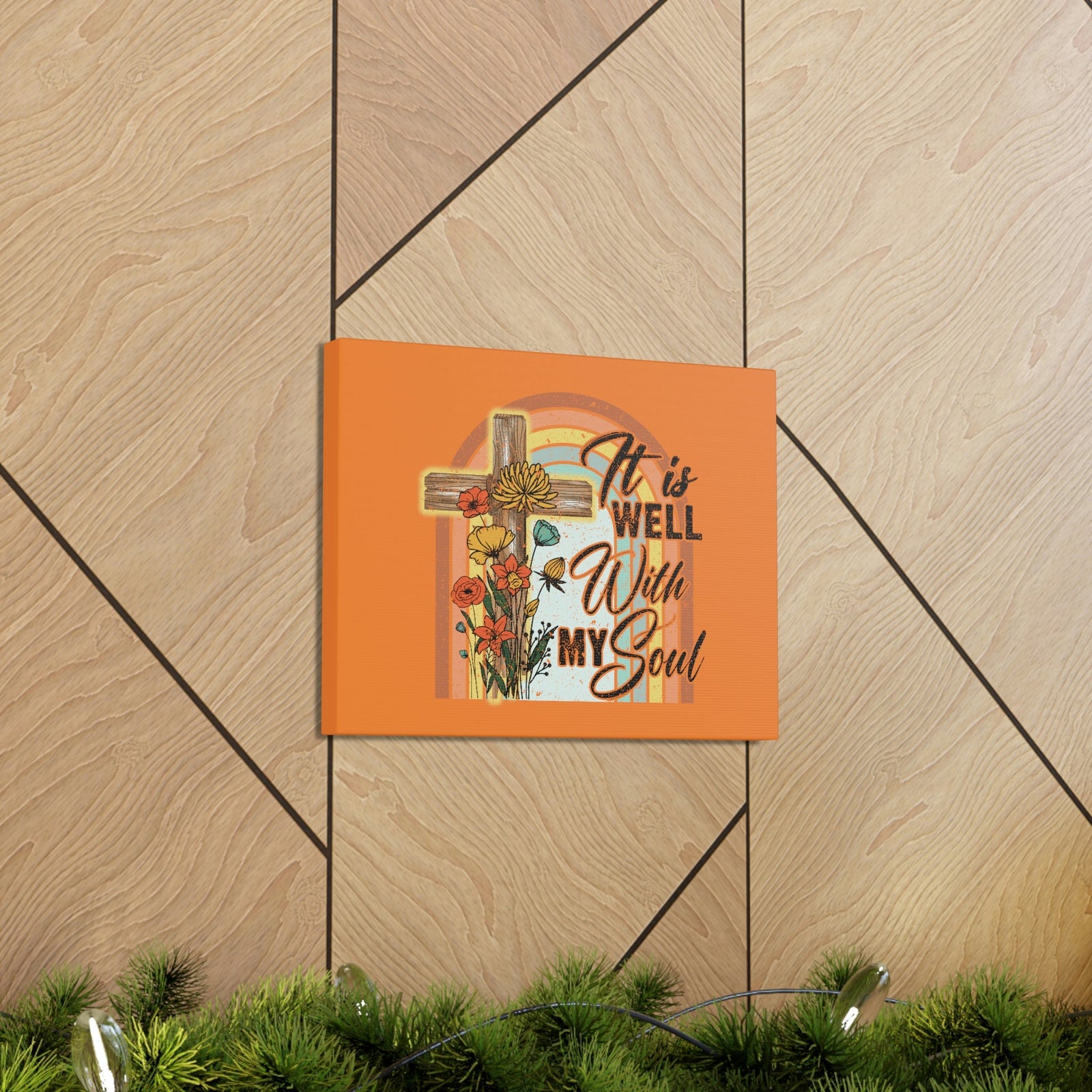 Scripture Walls With My Soul Psalm 42:7 Bright Orange Christian Wall Art Bible Verse Print Ready to Hang Unframed-Express Your Love Gifts